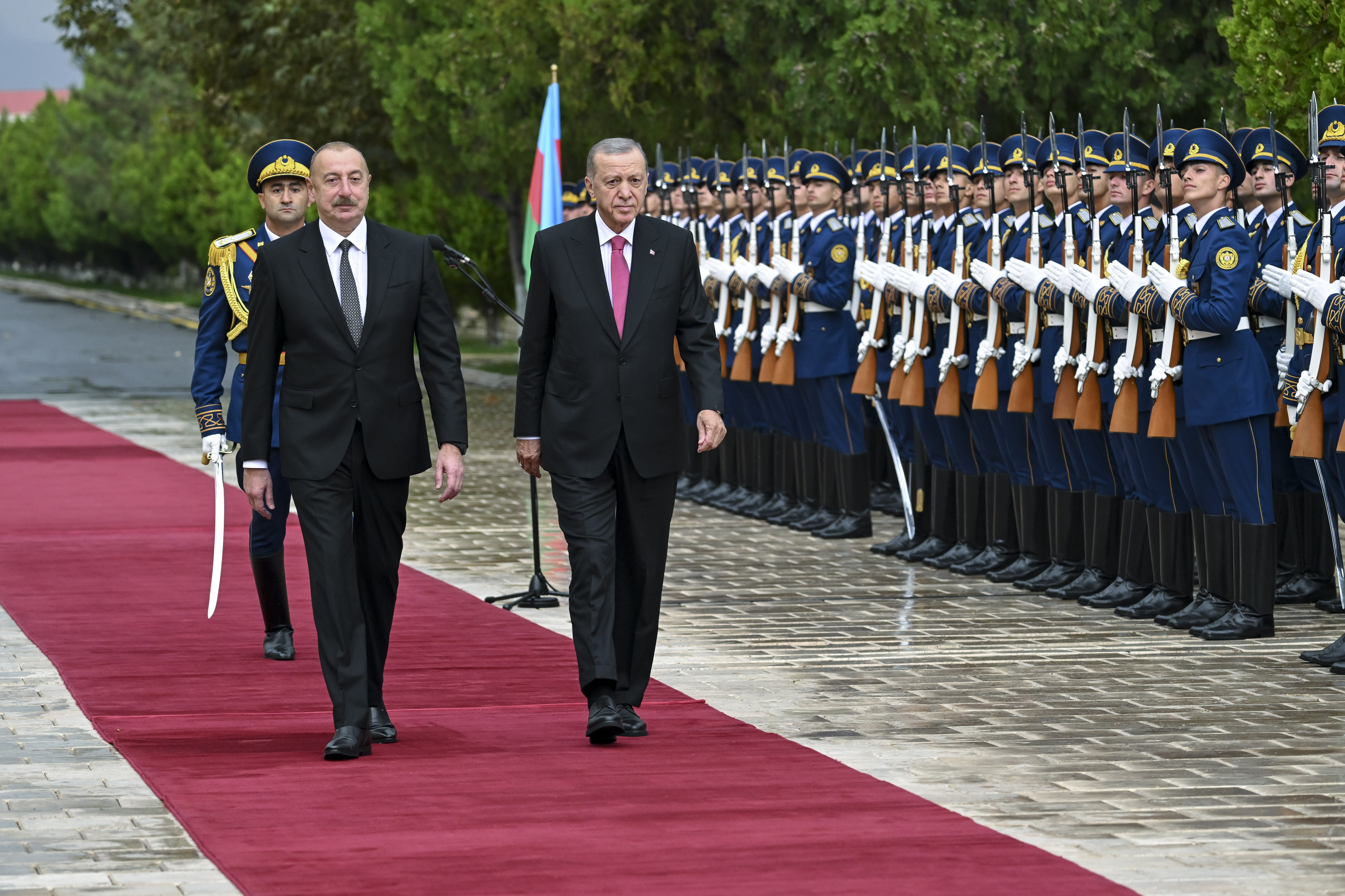 Turkish President Erdogan arrive in Azerbaijan's autonomous Nakhchivan exclave upon the invitation of his counterpart Aliyev.