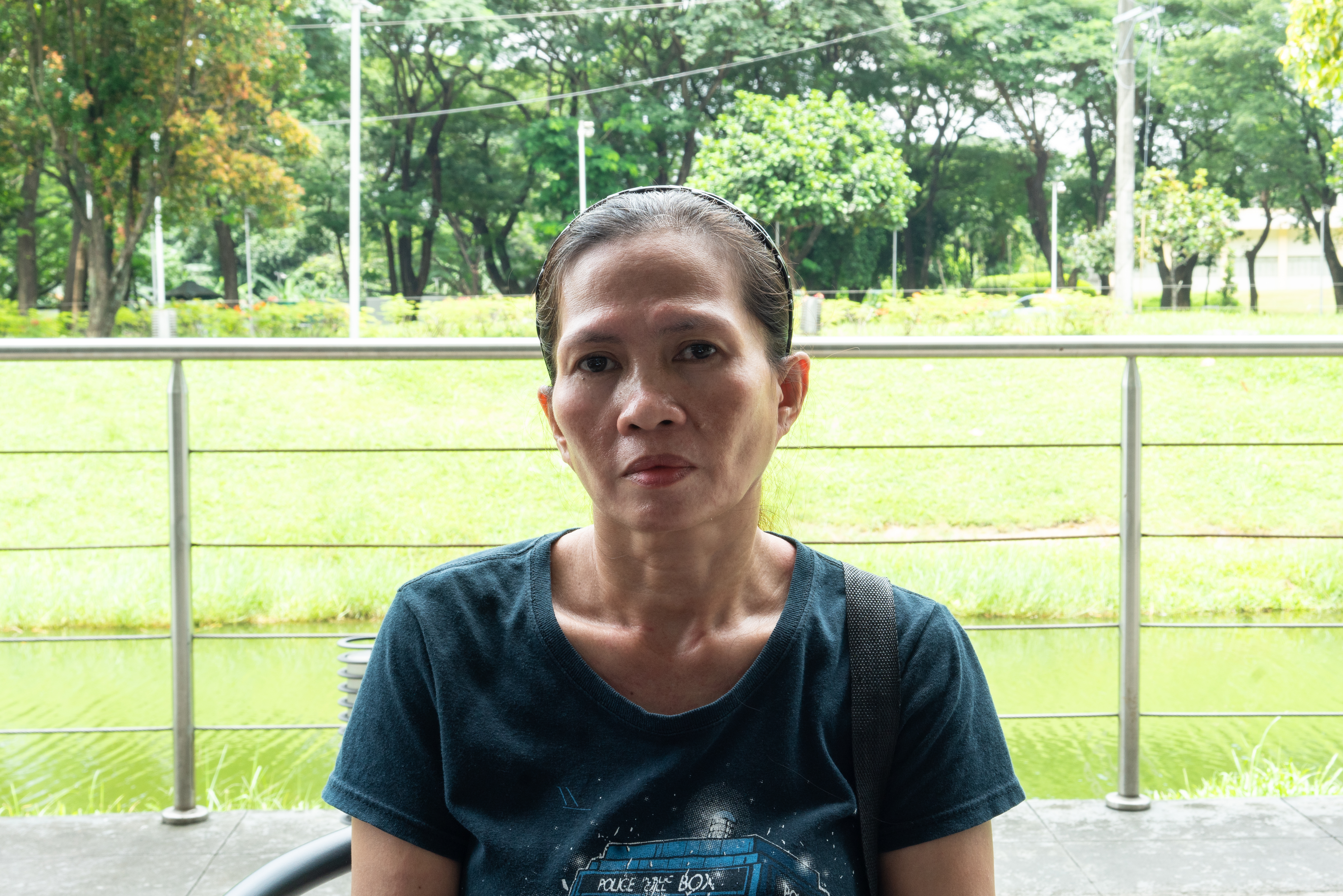 A portrait of Rosalie Castro. She looks serious.