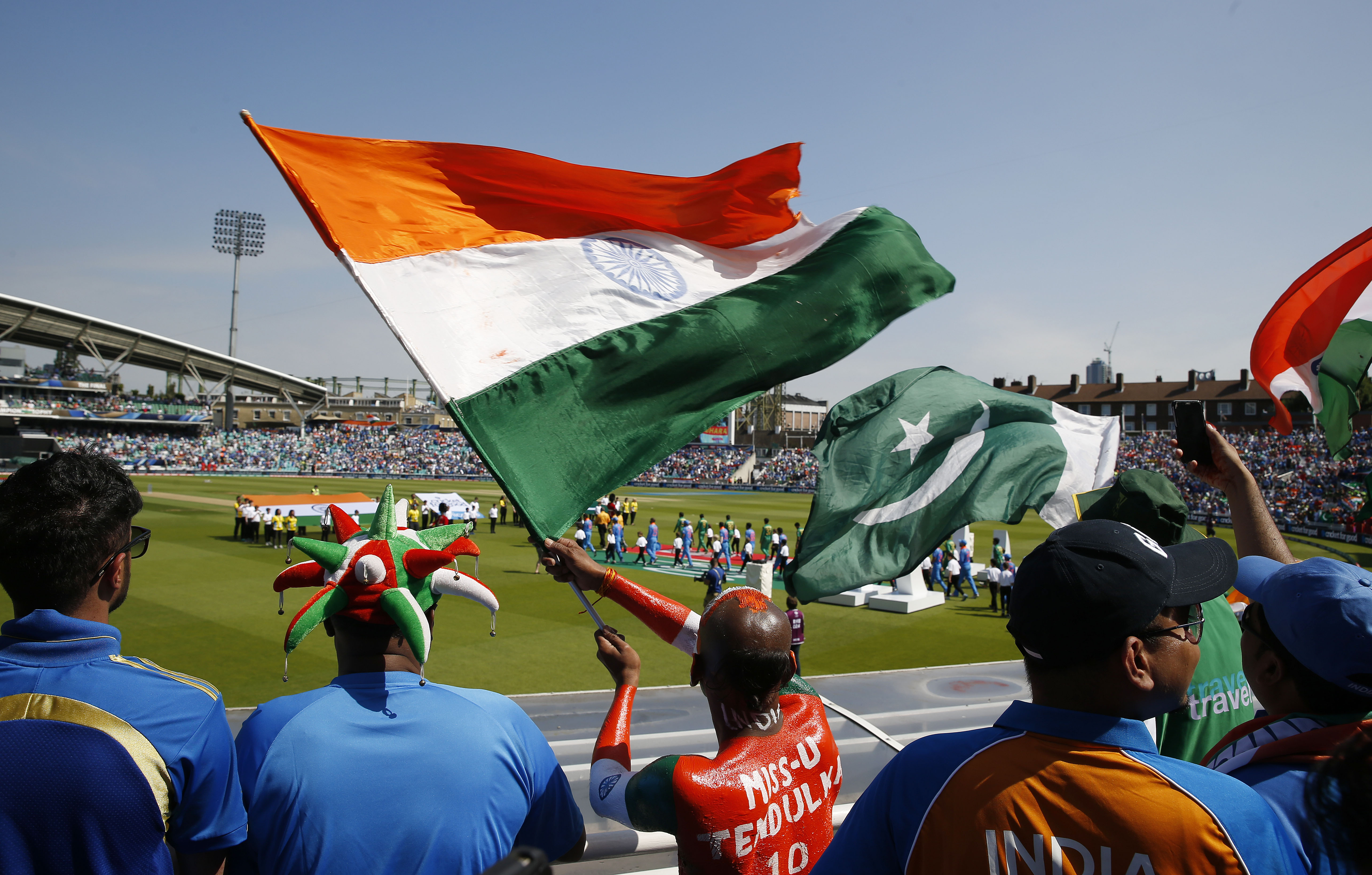 india pakistan flags cricket