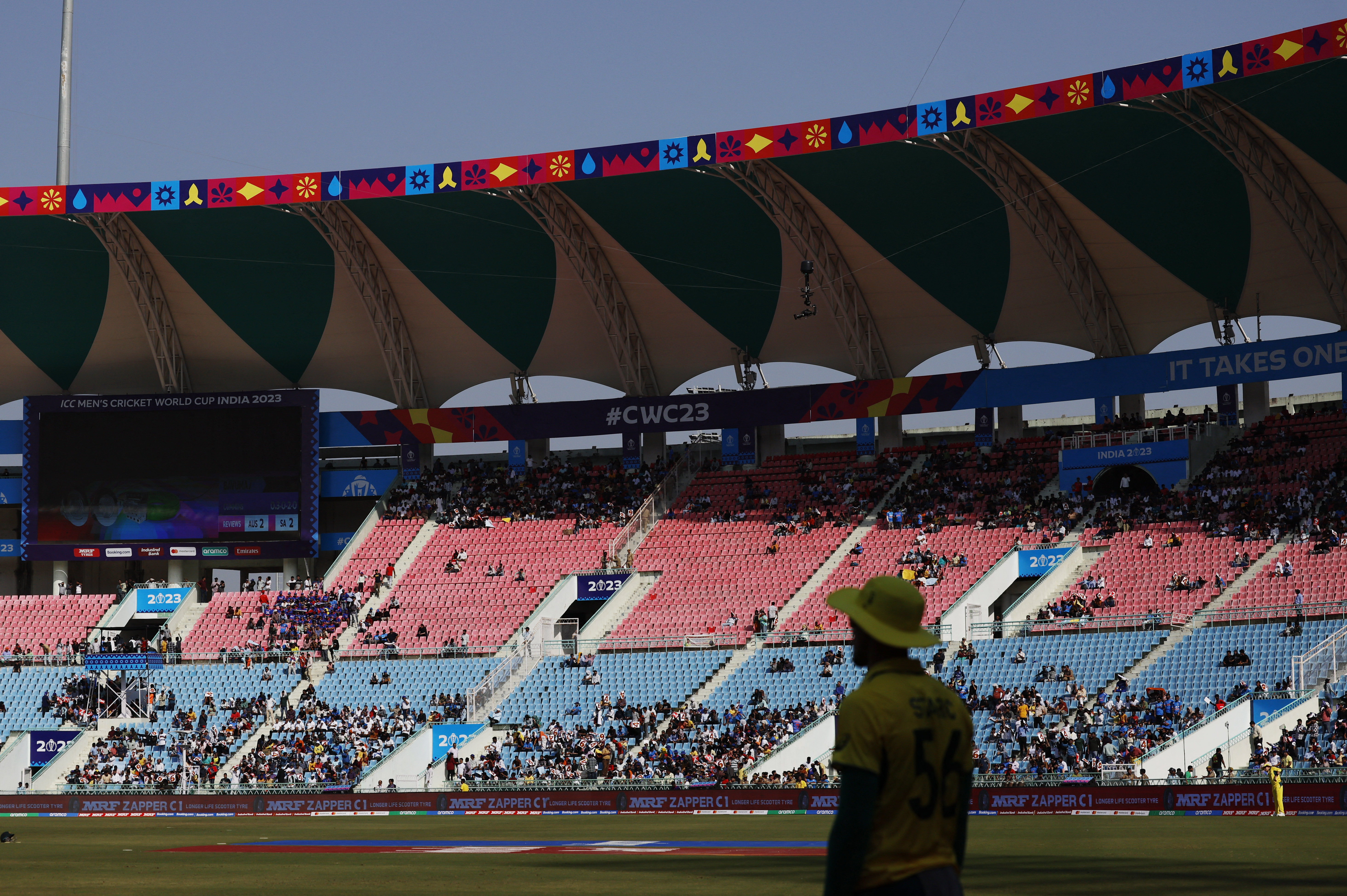 A largely empty stadium in Lucknow