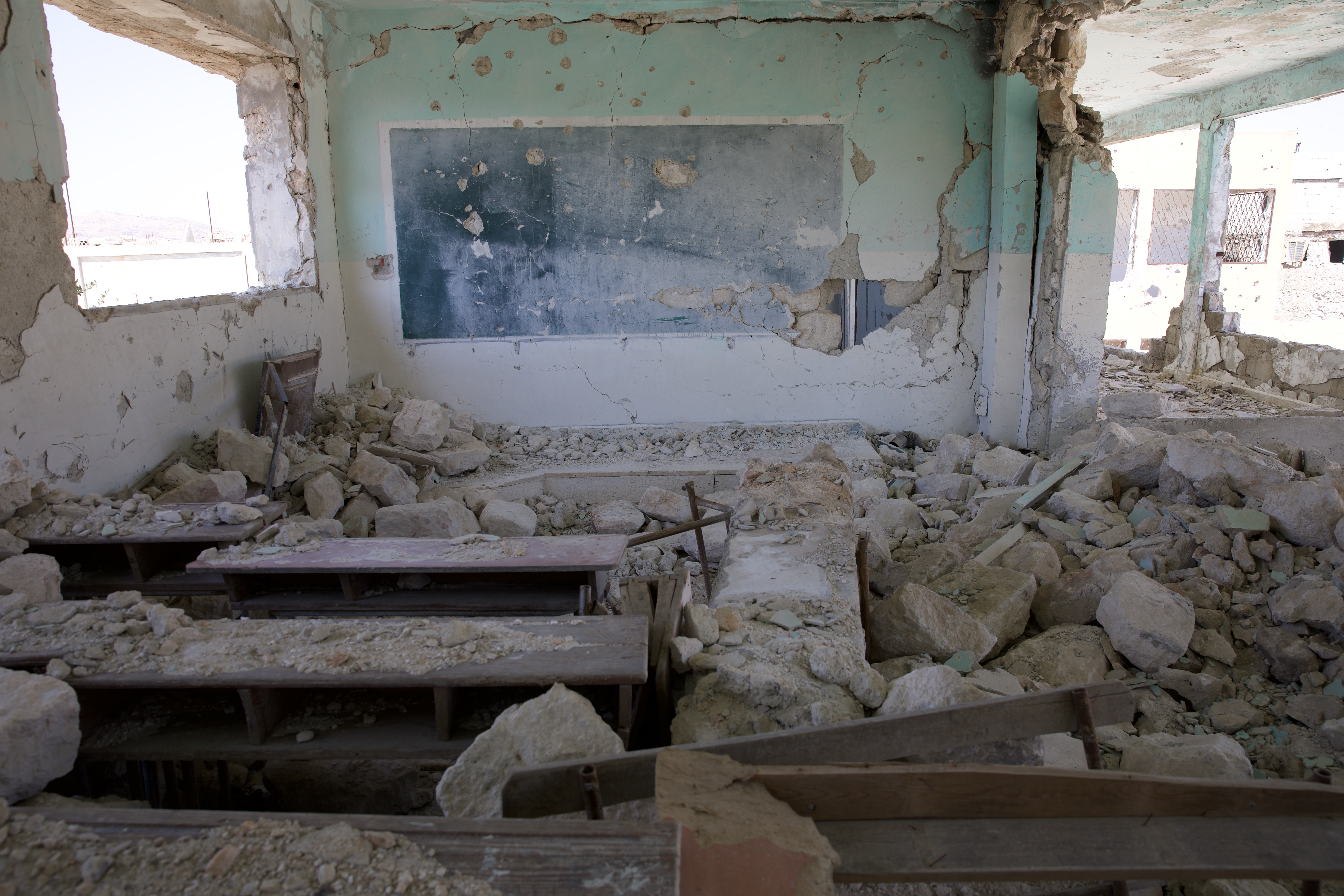 destroyed classroom