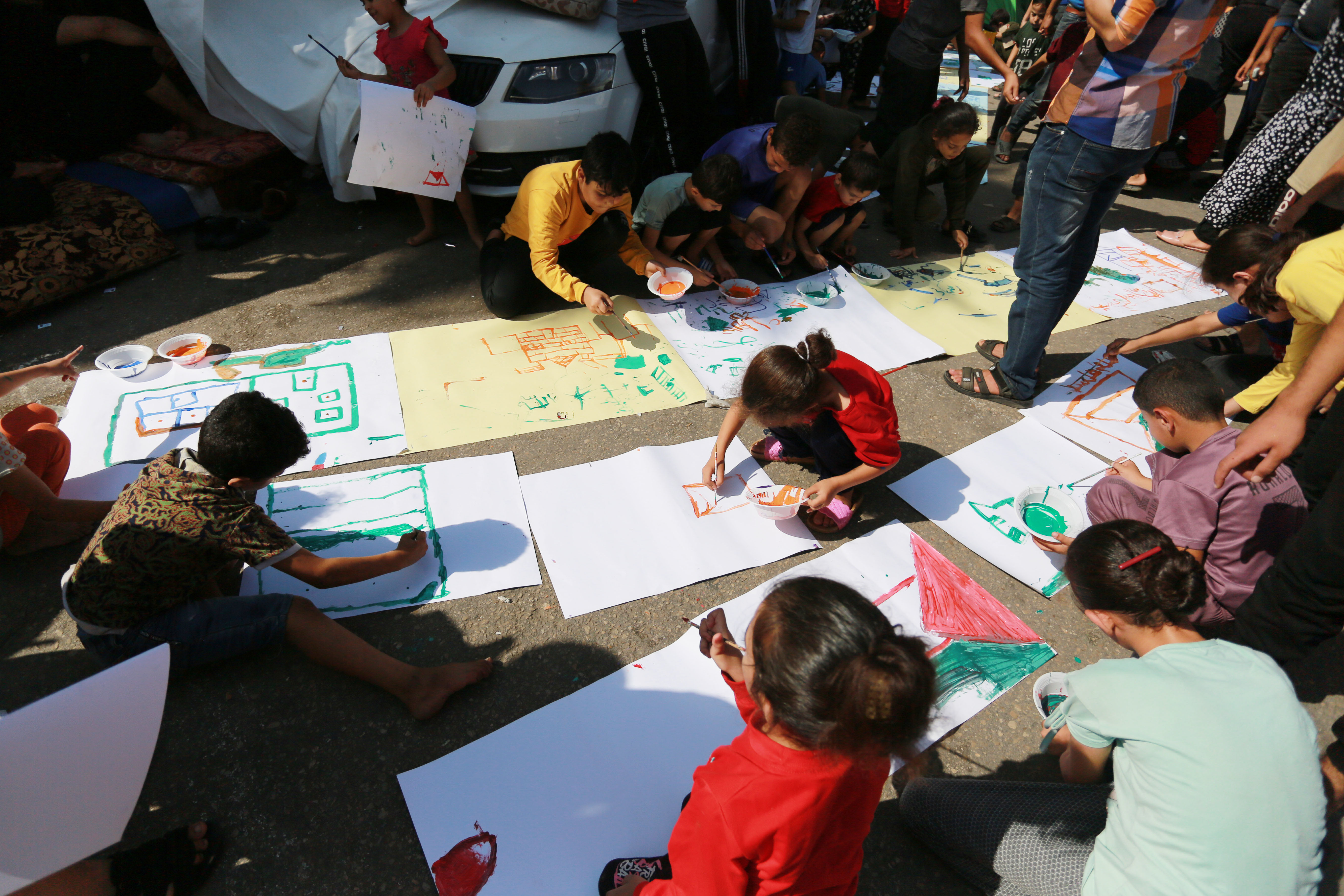 Children at al-Shifa Hospital in Gaza City