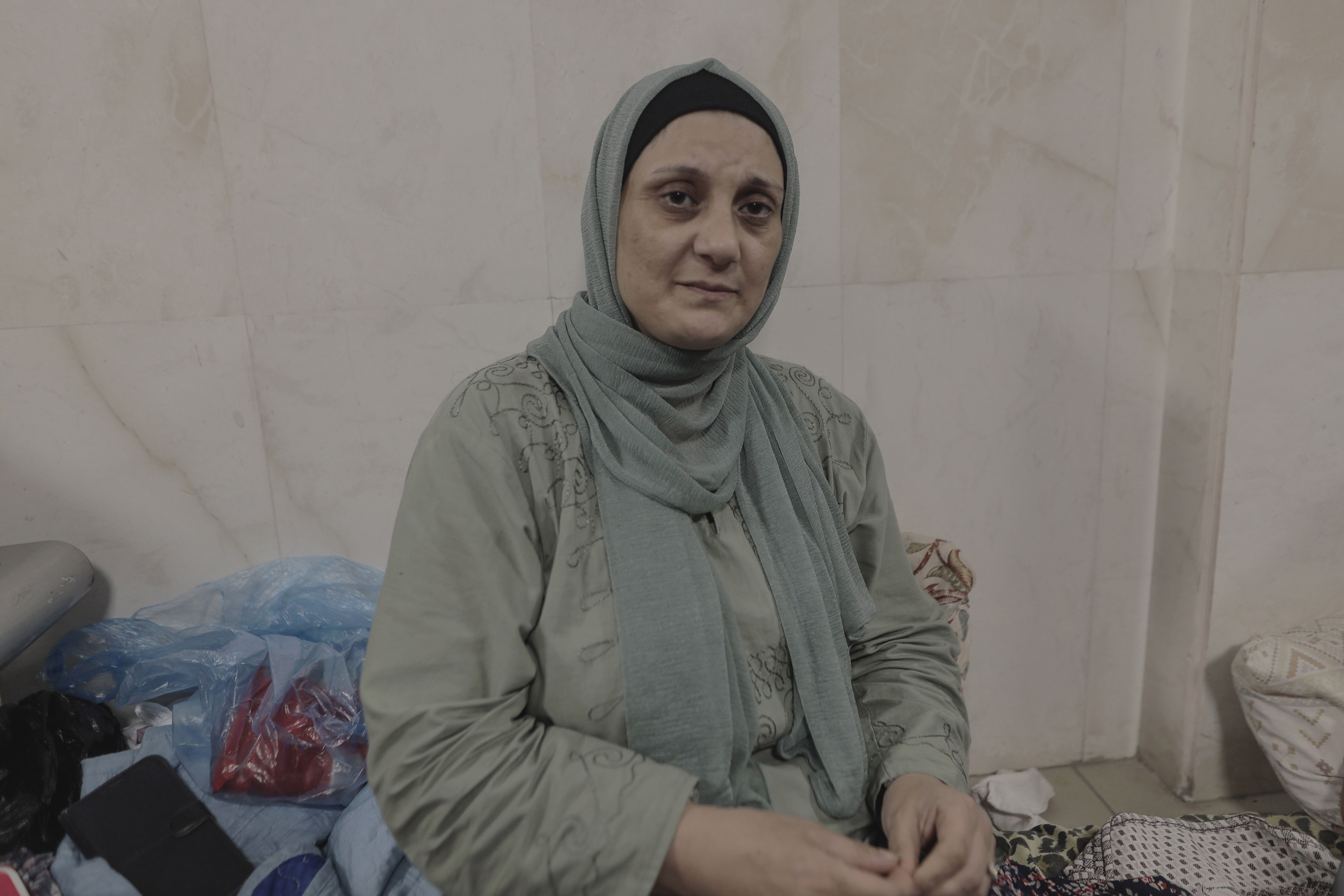 Samah Murad Msameh survived the Israeli targeting of people fleeing to the southern Gaza Strip on Friday October 13 and is now staying at the Shifa Hospital