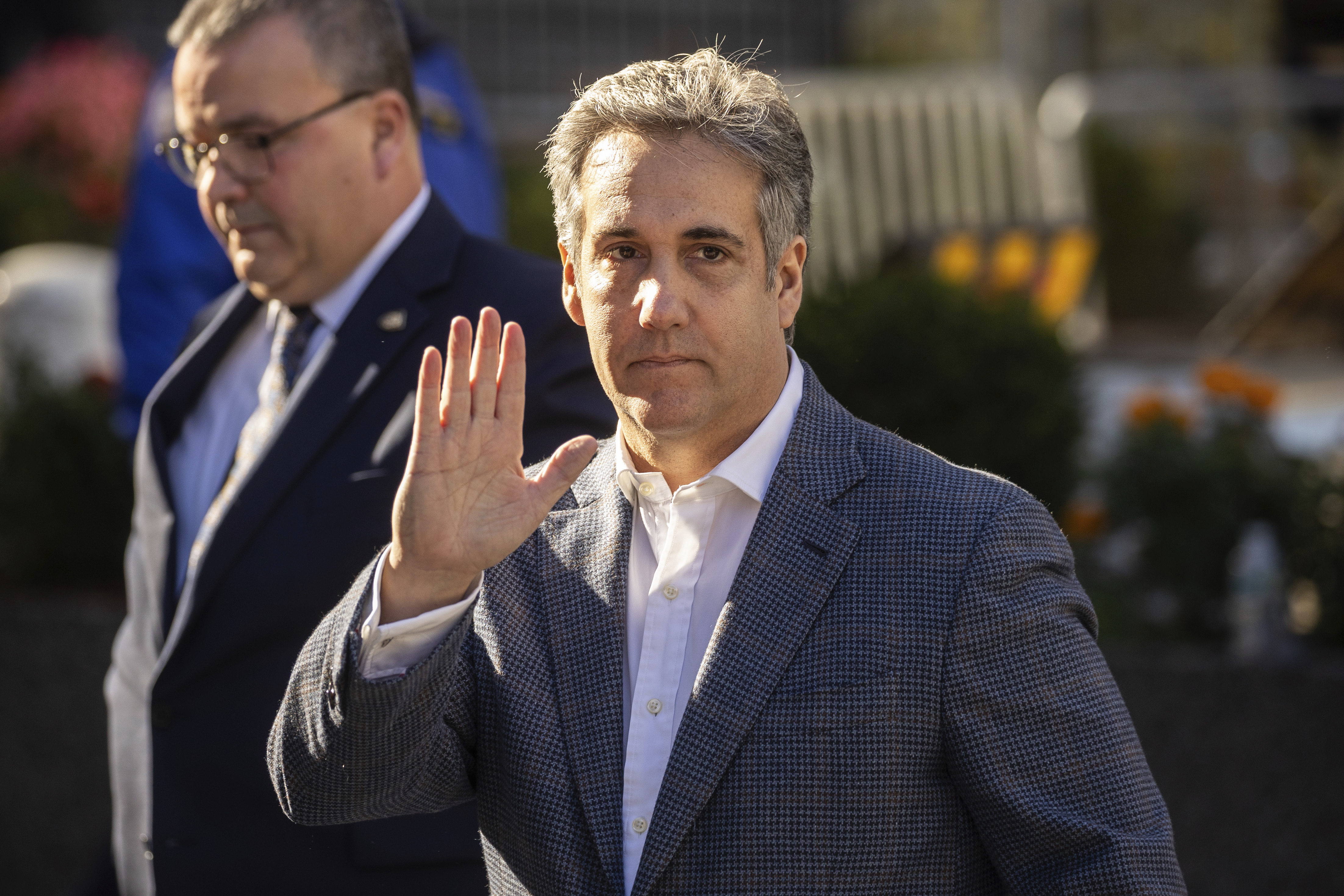 Michael Cohen arrives for former President Donald Trump's civil business fraud trial at New York Supreme Court