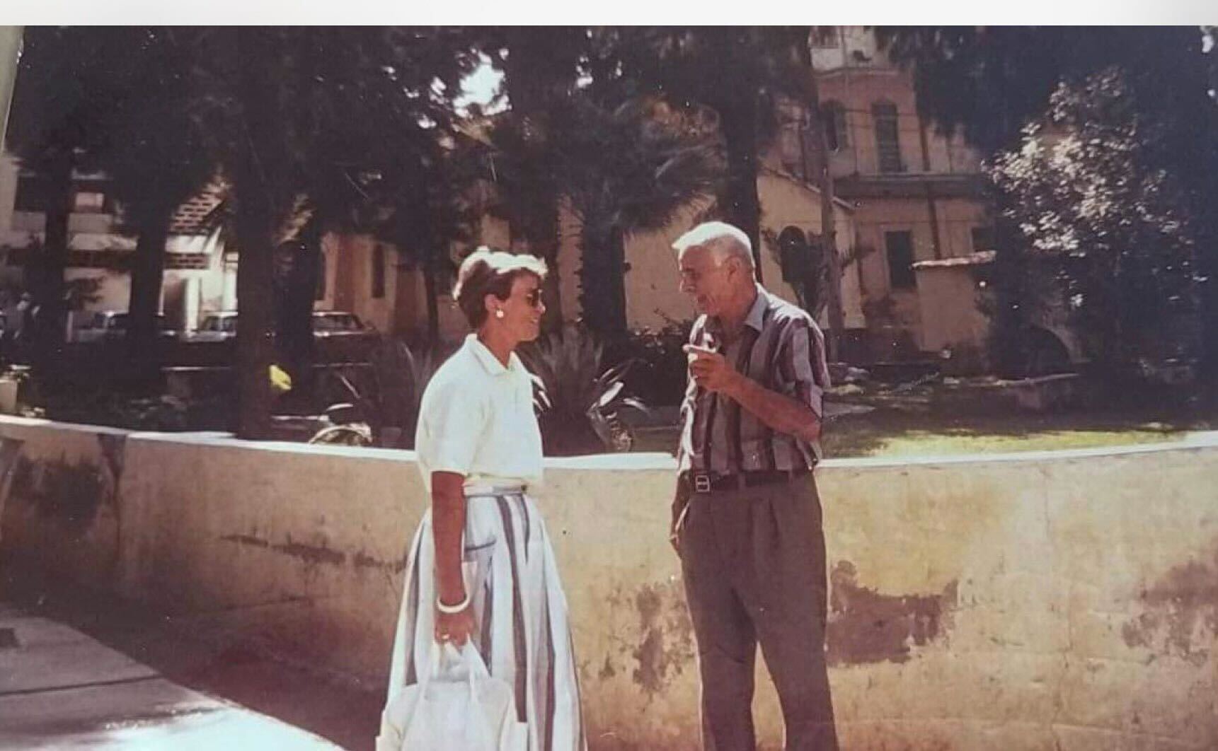 Elias with an American visiting doctor, as the hospital was known for bringing medical professionals from the US and Europe