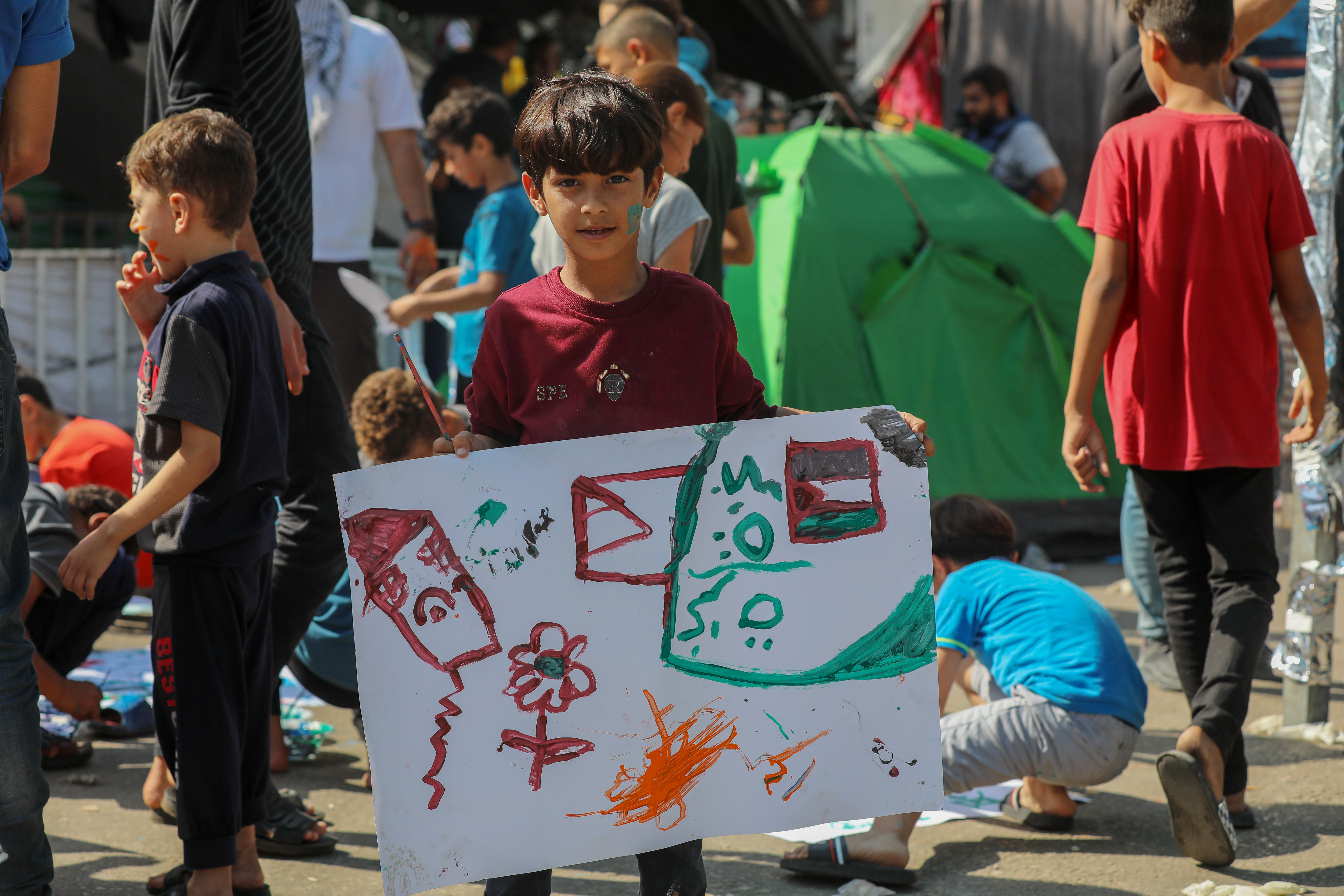 Children at al-Shifa Hospital in Gaza City