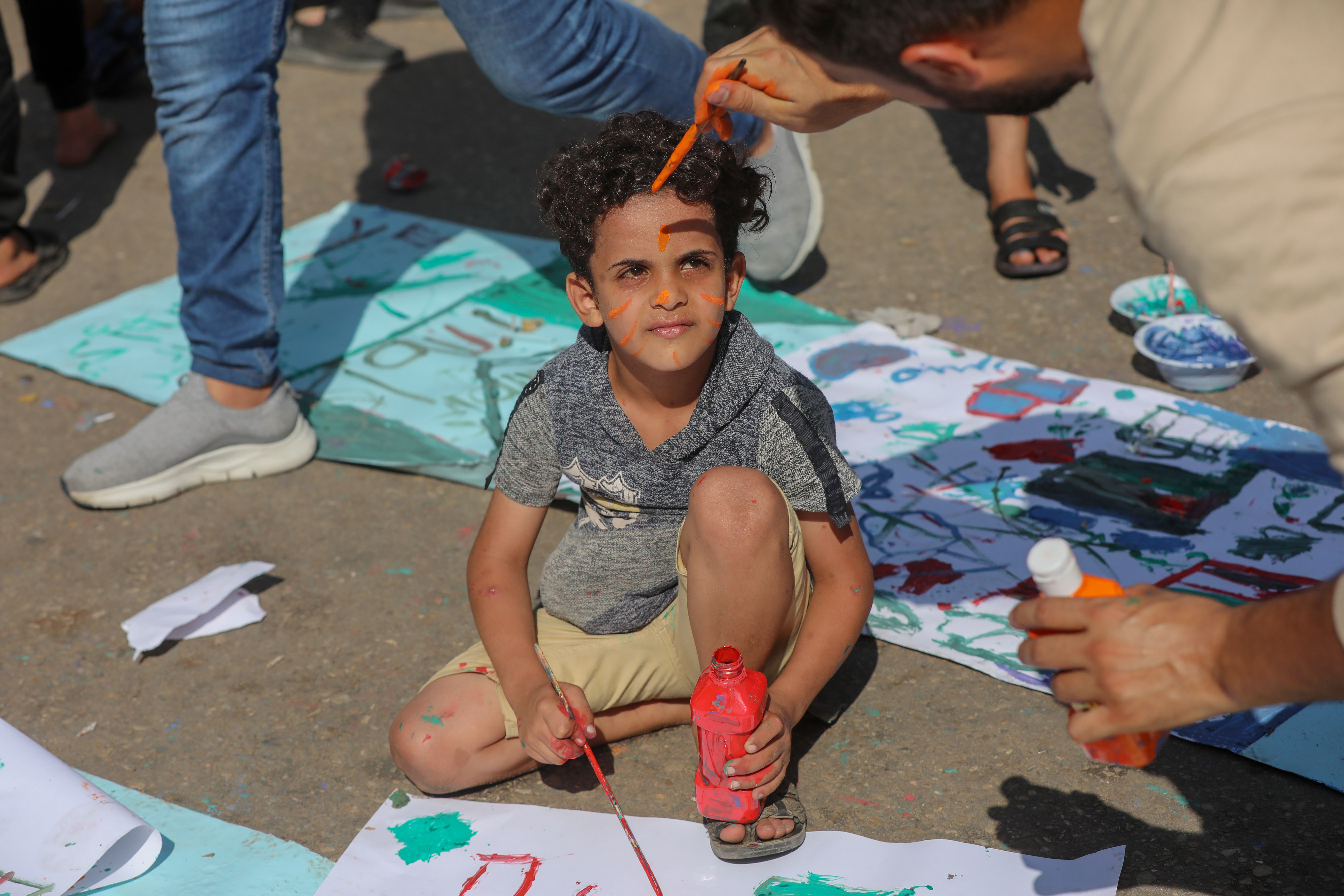 Children at al-Shifa Hospital in Gaza City