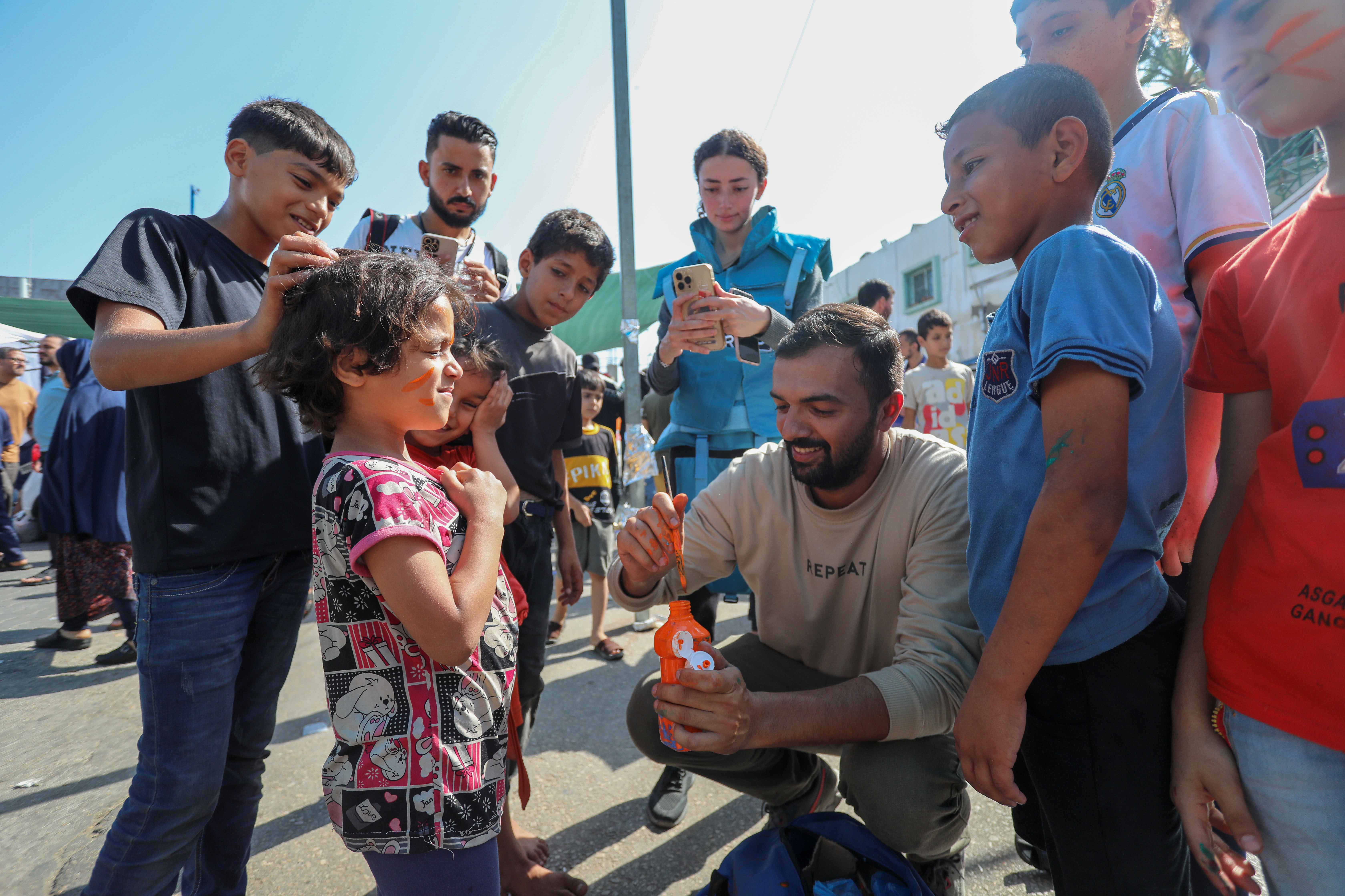 Children at al-Shifa Hospital in Gaza City