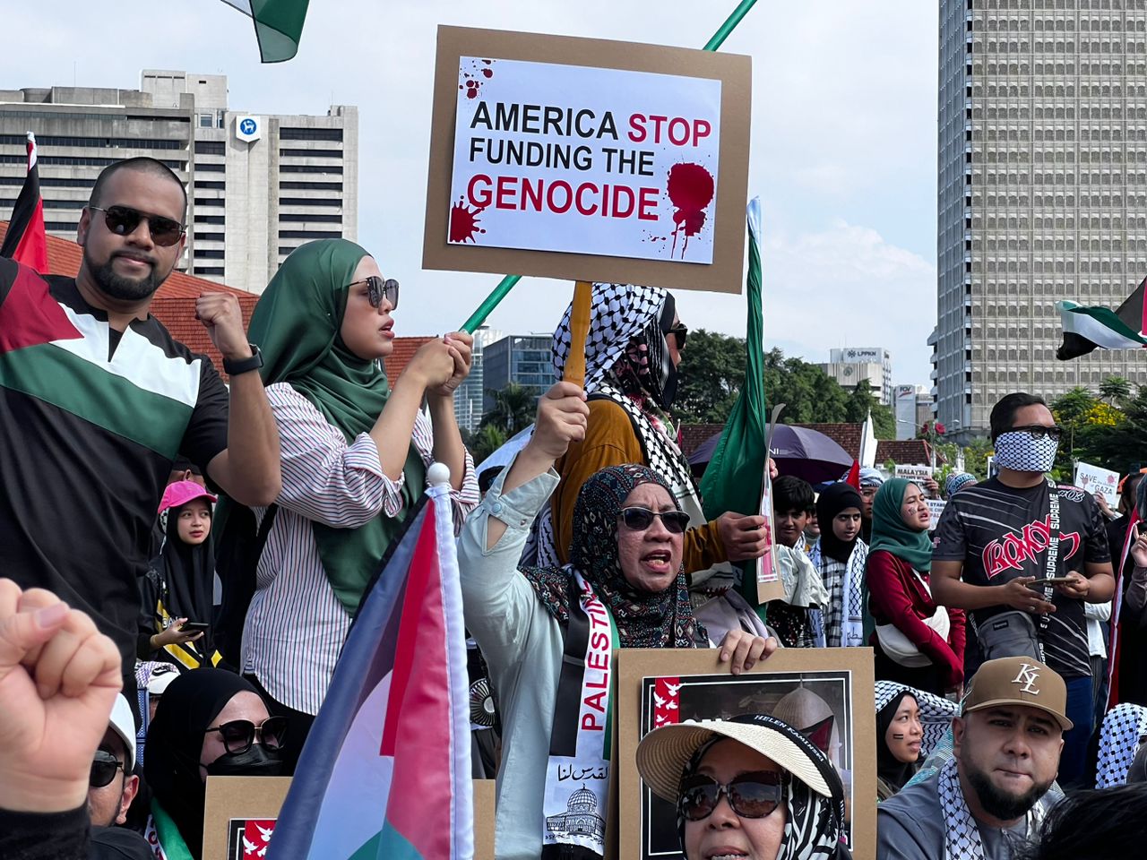 Malaysian rally for Palestinians in Kuala Lumpur on October 22, 2023.