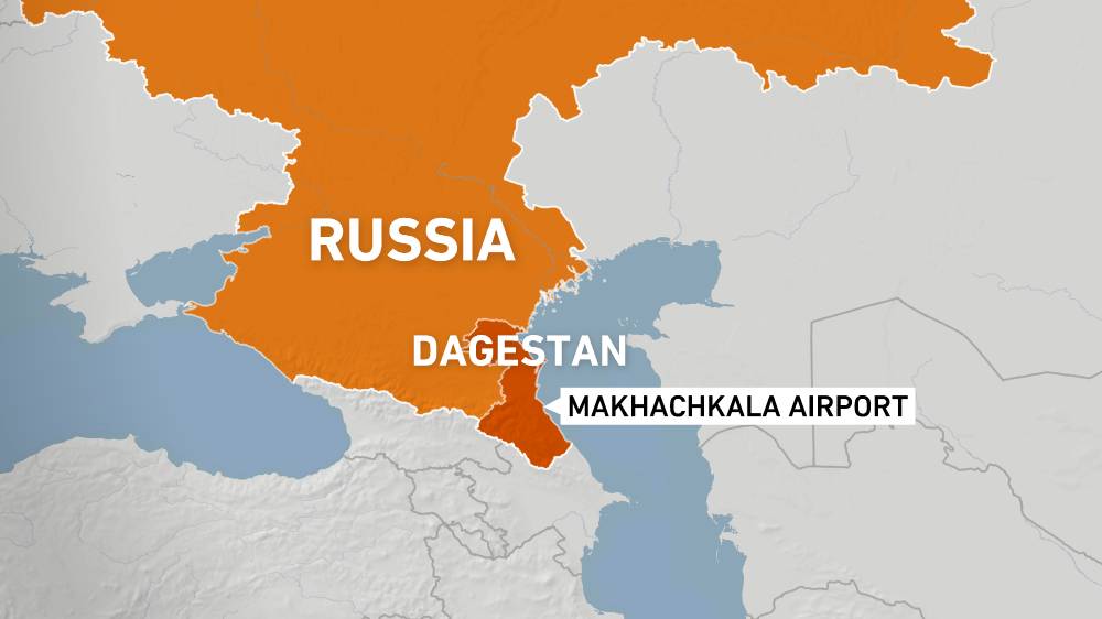 Map showing Dagestan republic in Russia