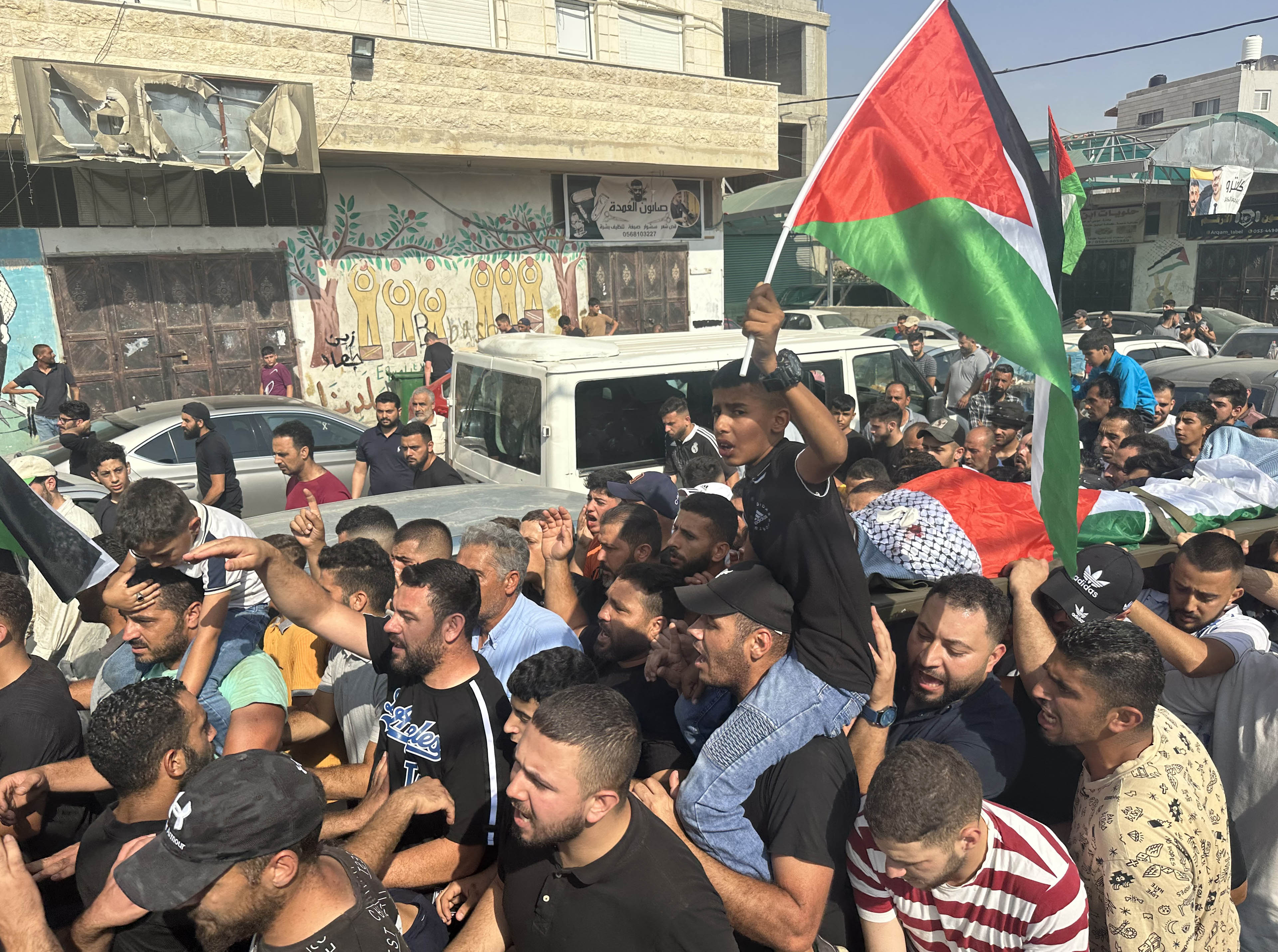 Funeral of Bilal Saleh olive farmer killed by Israeli forces