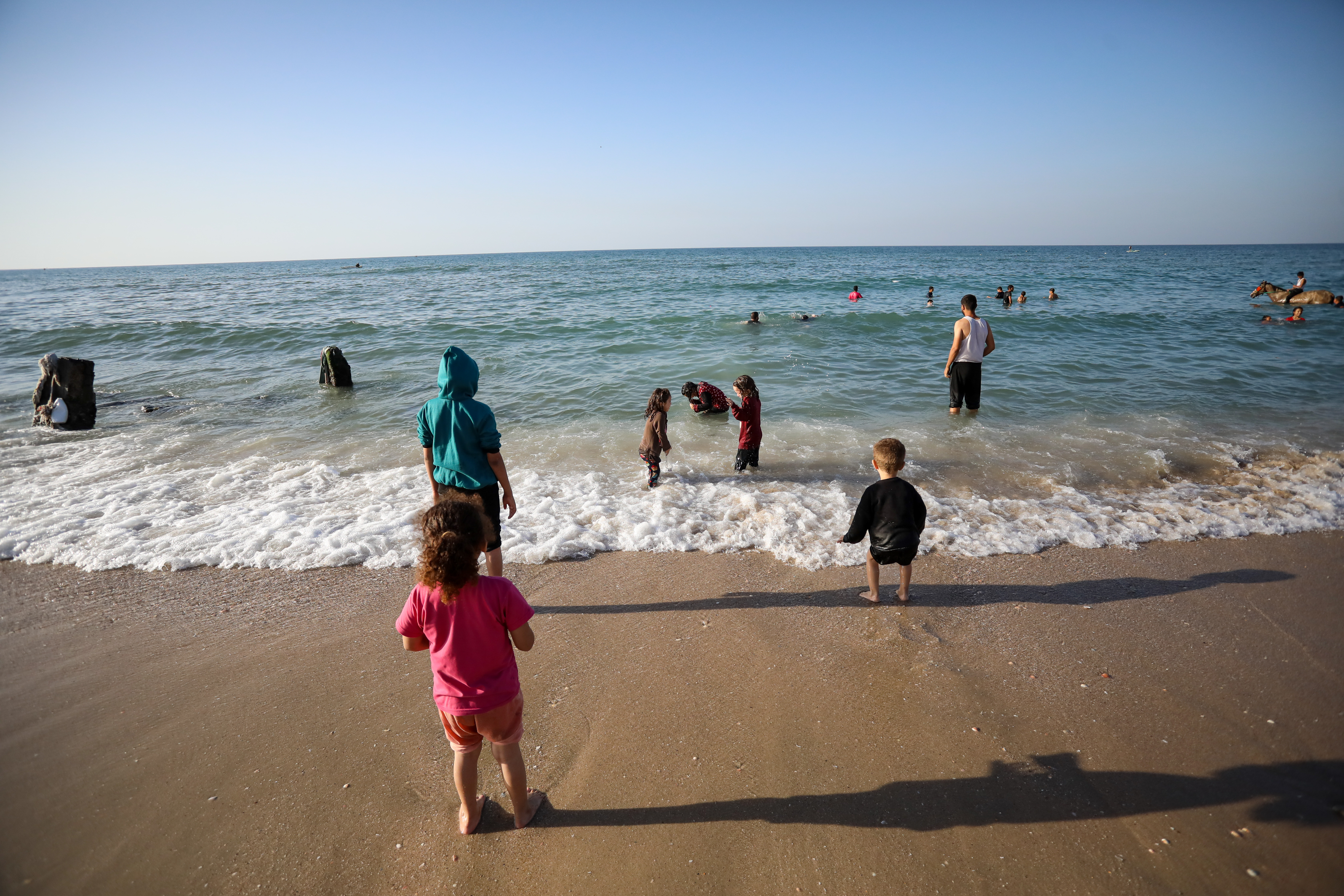 Palestinians at the beach