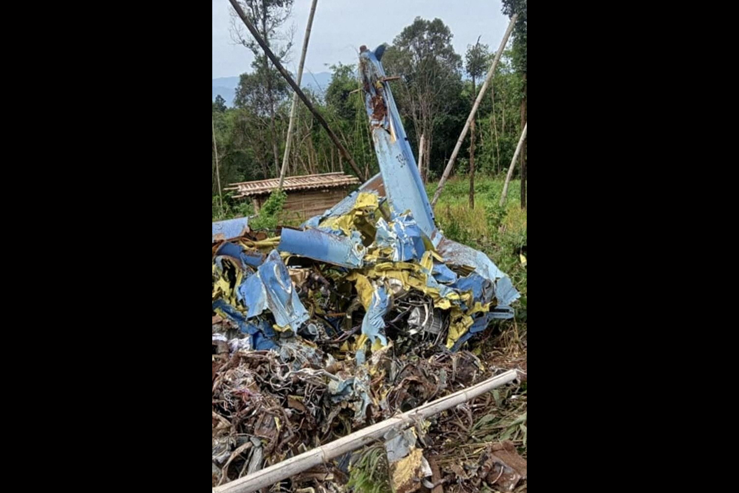 Debris from the fighter jet that crashed