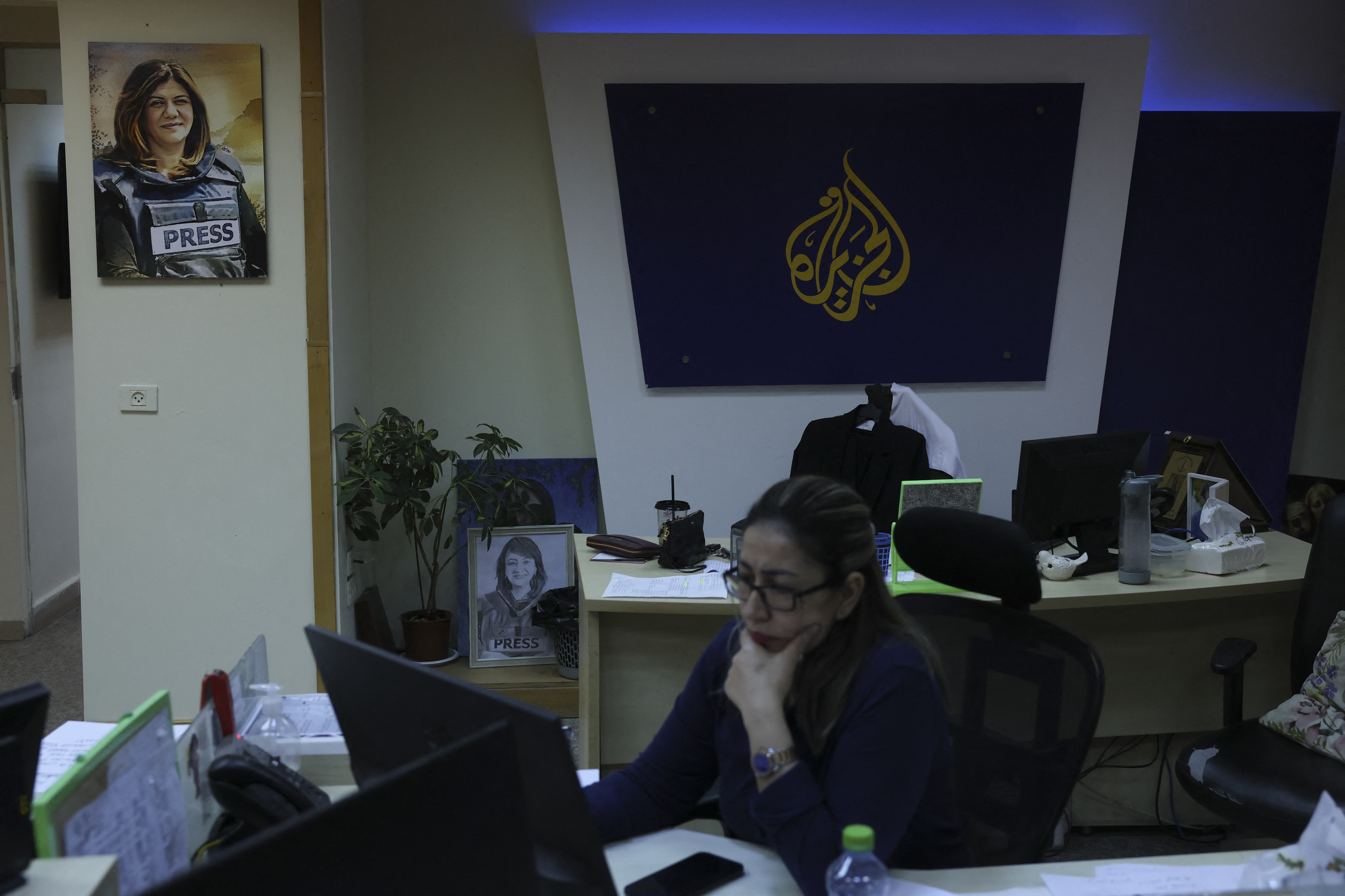 A picture of slain Al Jazeera journalist Shireen Abu Akleh