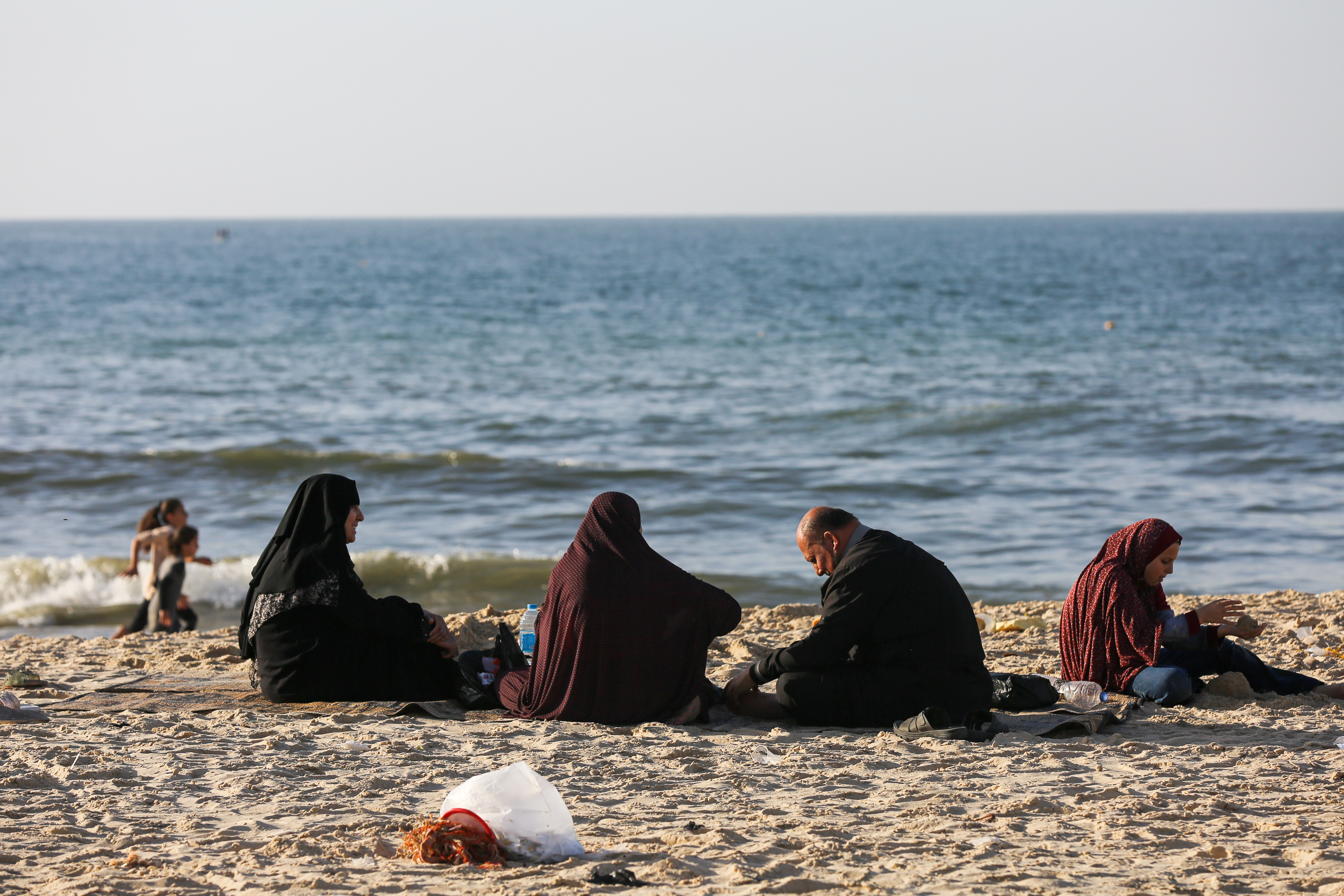 Palestinians at the beach