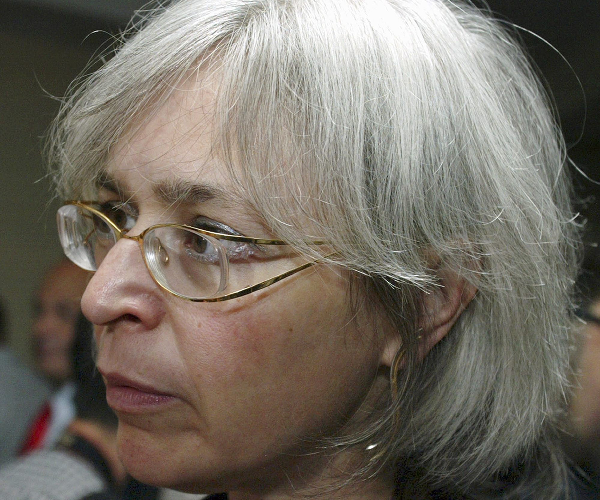 A July 2006 file photo of Russian journalist Anna Politkovskaya in Moscow