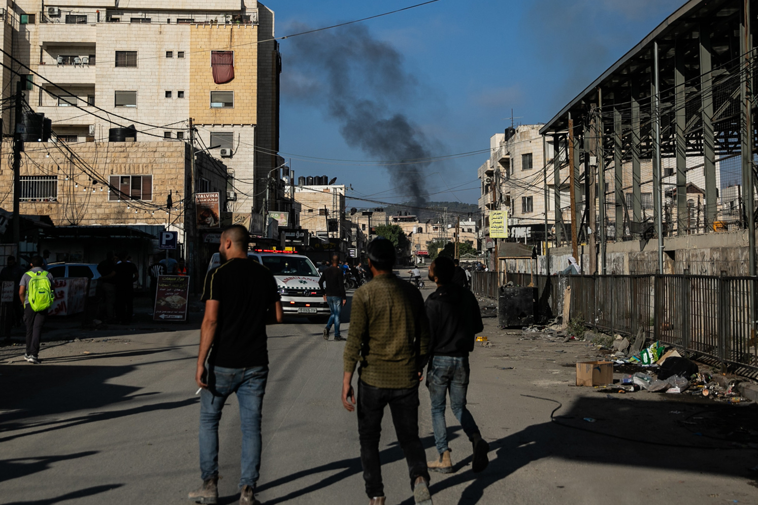 Israeli army raid on the Jenin refugee camp with the objective of destroying a road