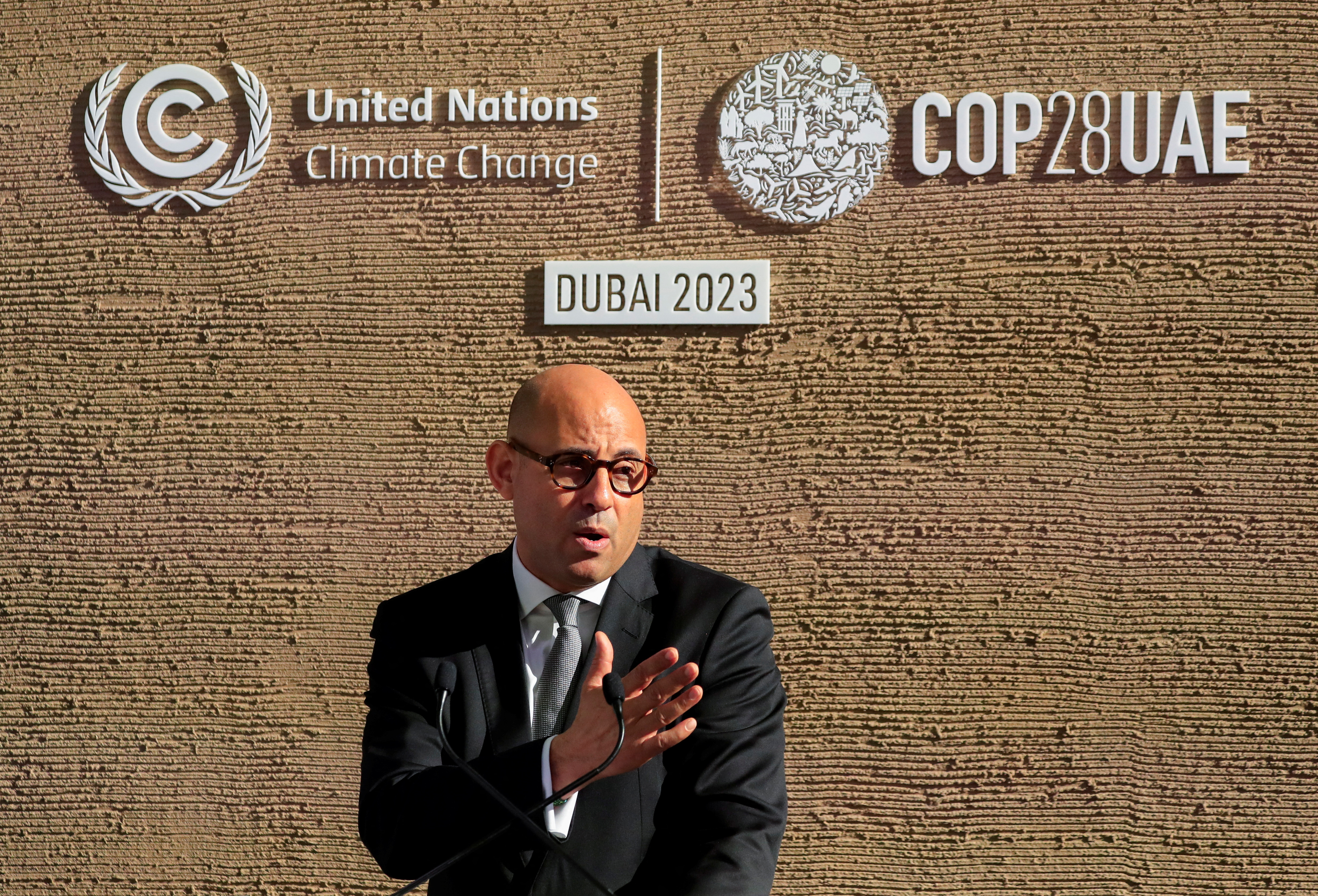 Executive Secretary of the United Nations Framework Convention on Climate Change (UNFCCC) Simon Stiell speaking