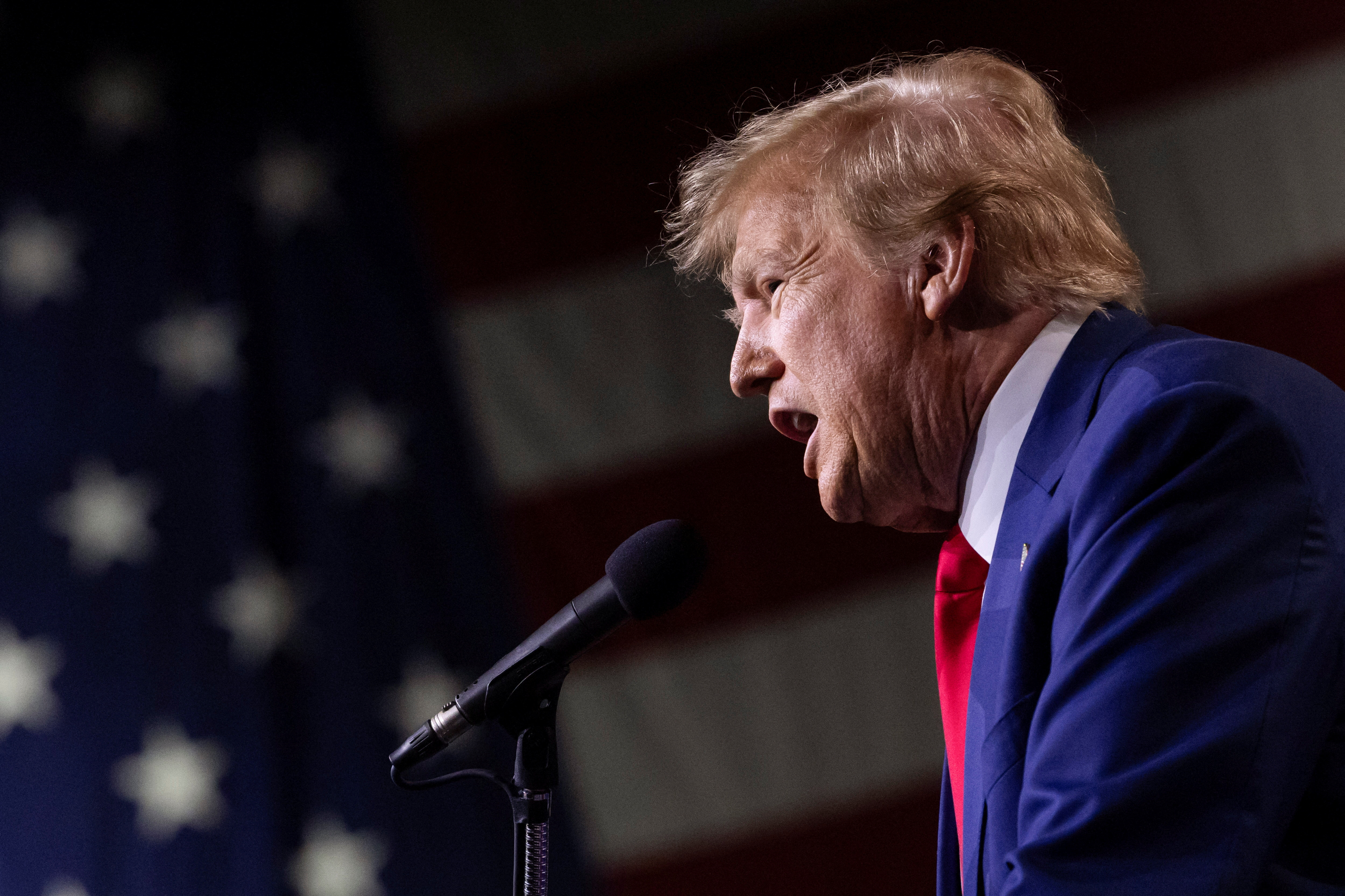 Republican presidential candidate and former U.S. President Donald Trump speaks during a rally in Reno, Nevada, US.
