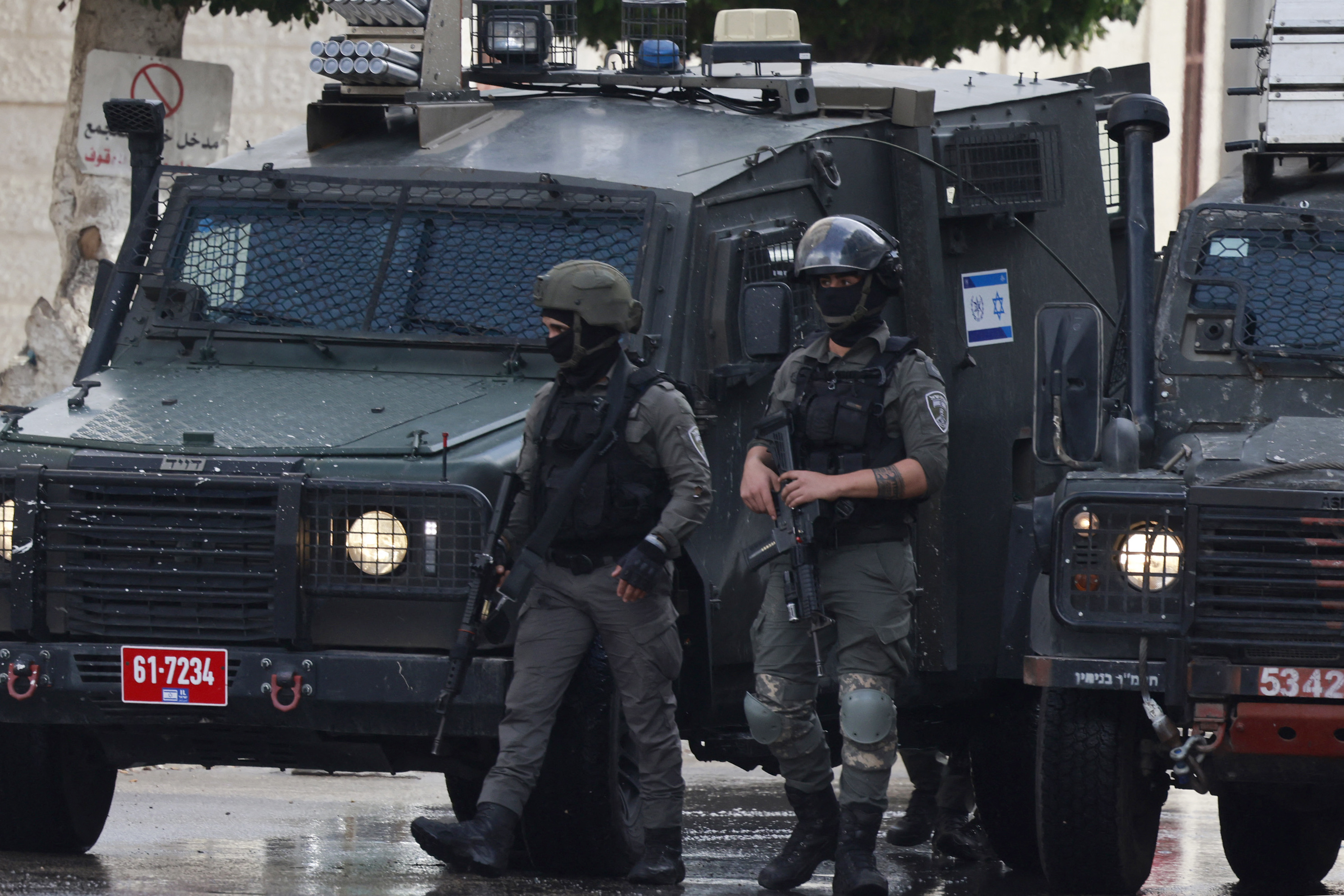 Israeli forces raid the occupied West Bank city of Tulkarem on November 14, 2023