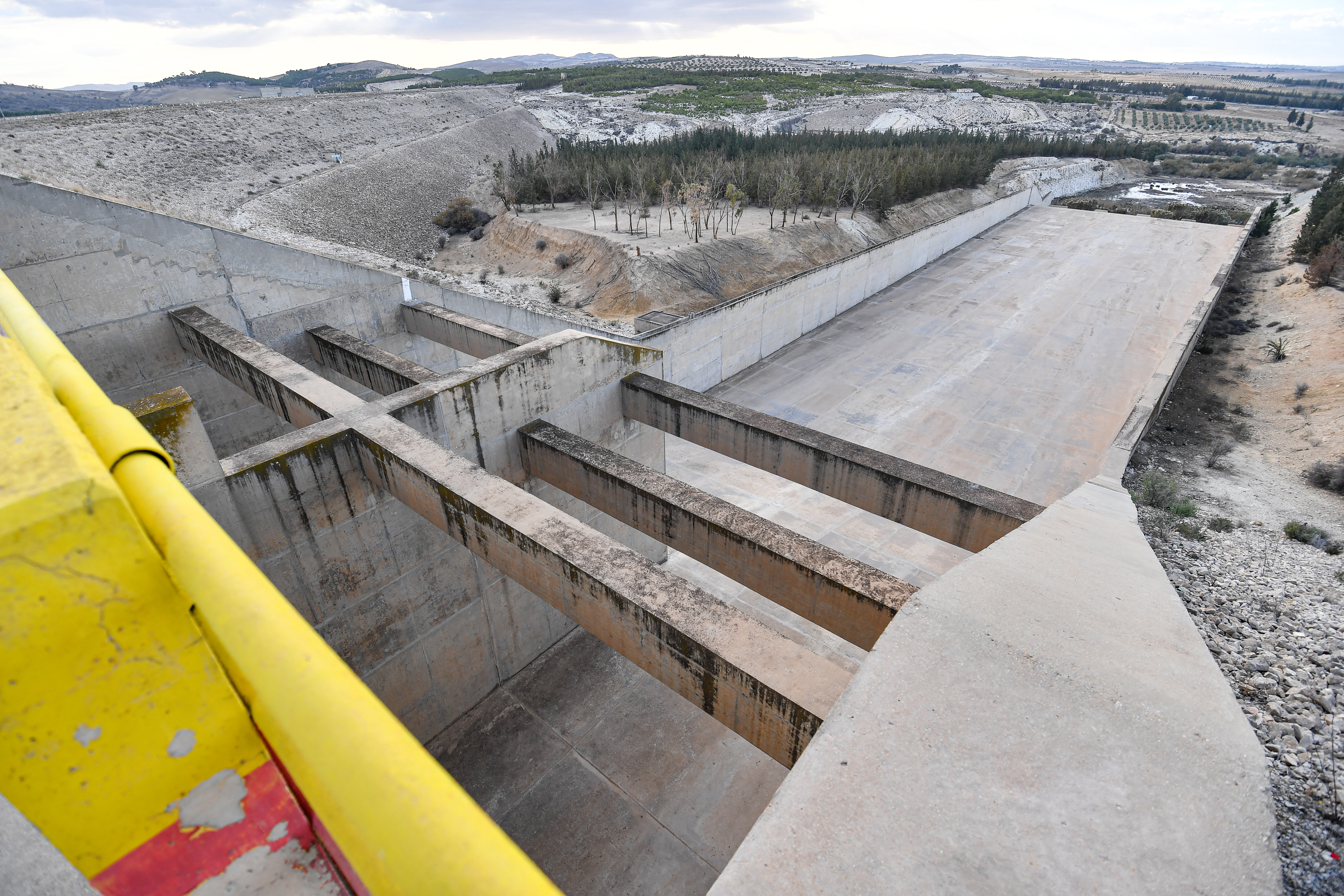 A picture taken on November 28, 2023 shows an aerification basin at the Siliana wastewater treatment plant in northern Tunisia, as the north African country grapples with its worst water scarcity in years while entering its fourth year of drought.