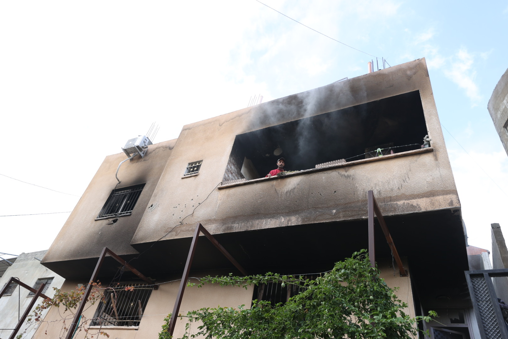 Albajawi family's house is bombed and burnt by the Israeli forces as they raid the Jenin Refugee Camp in Jenin, West Bank.