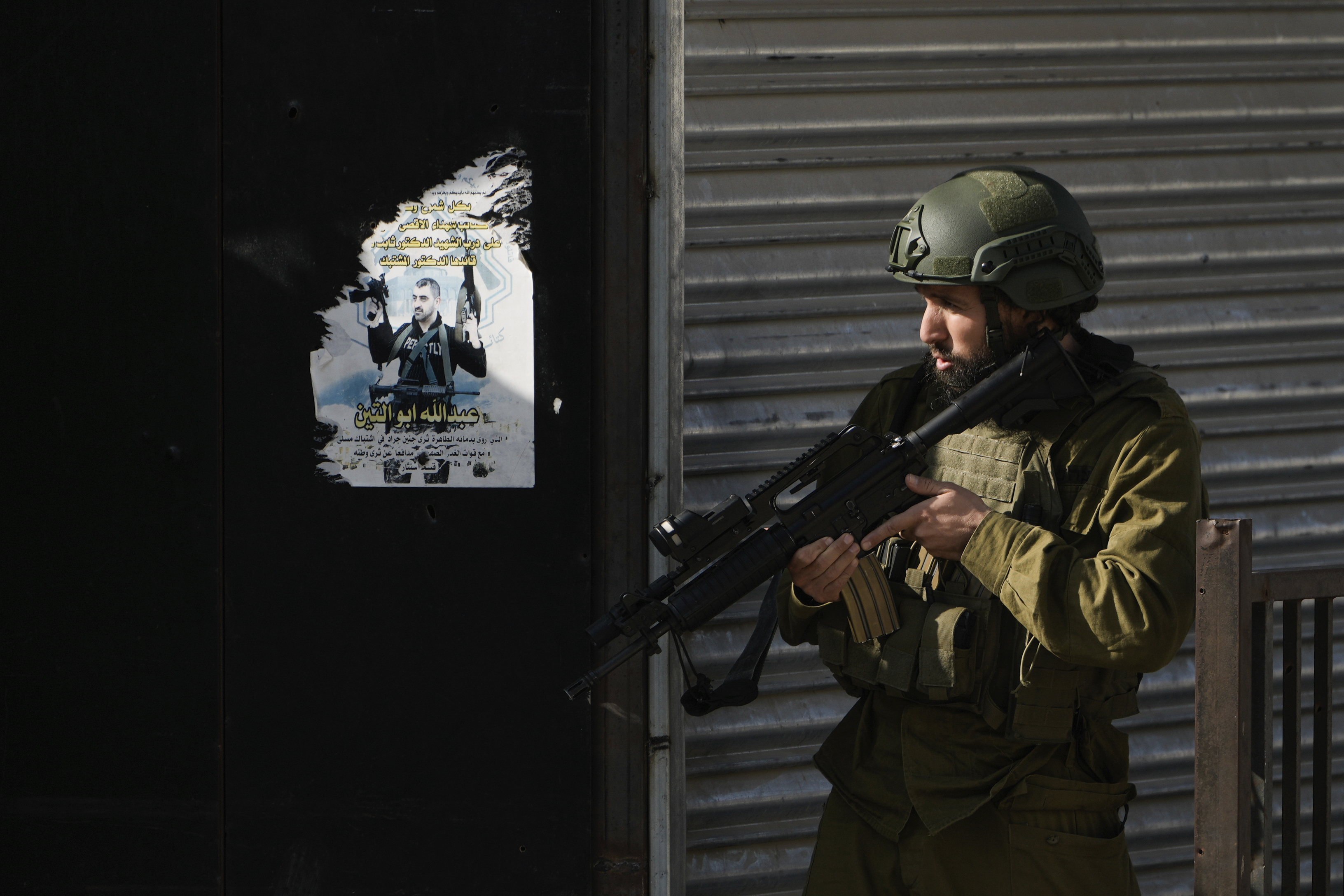Israeli soldiers are seen during an army operation, in the Jenin