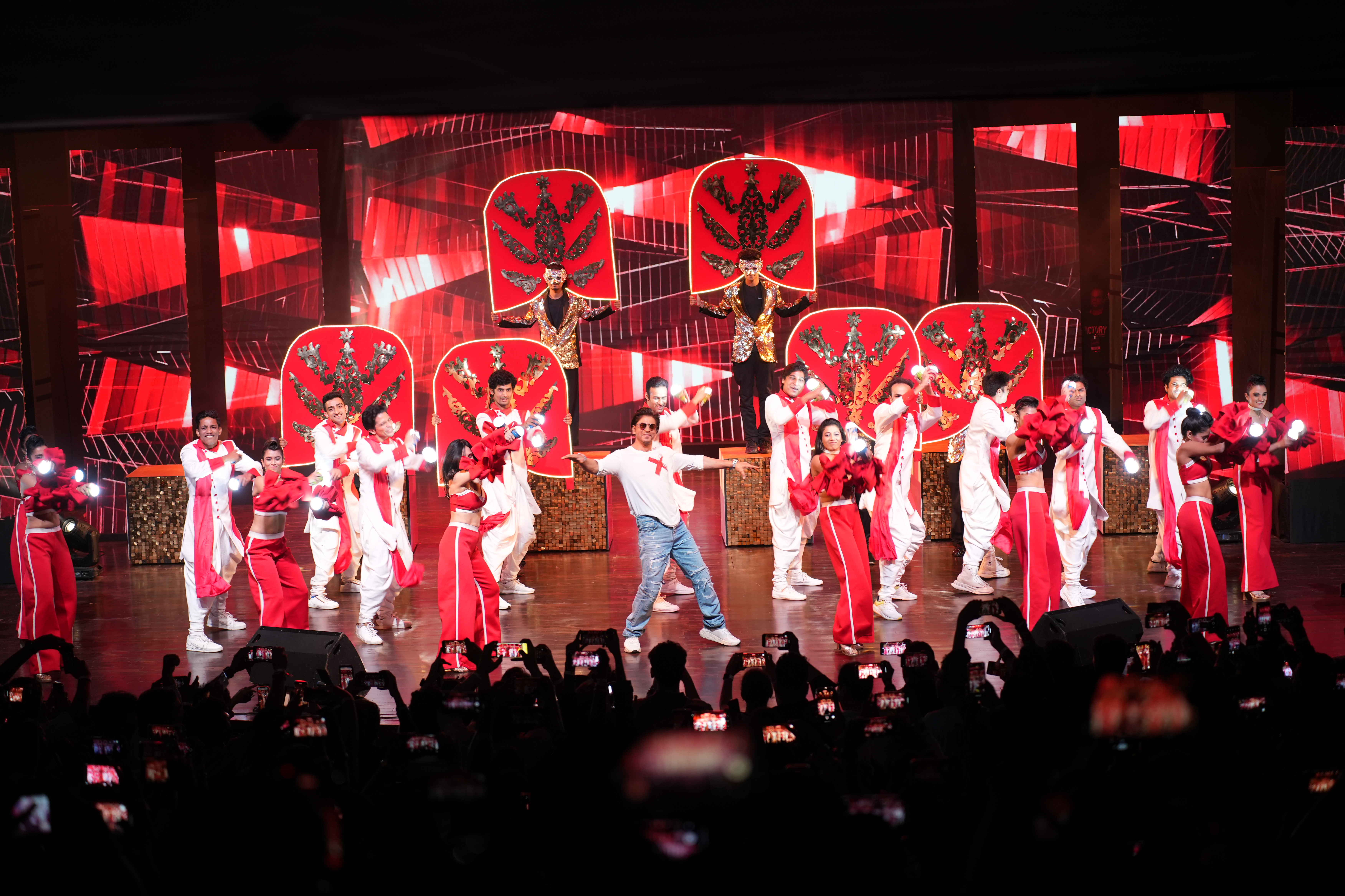 Shah Rukh Khan celebrating his birthday with his fans in Mumbai last month