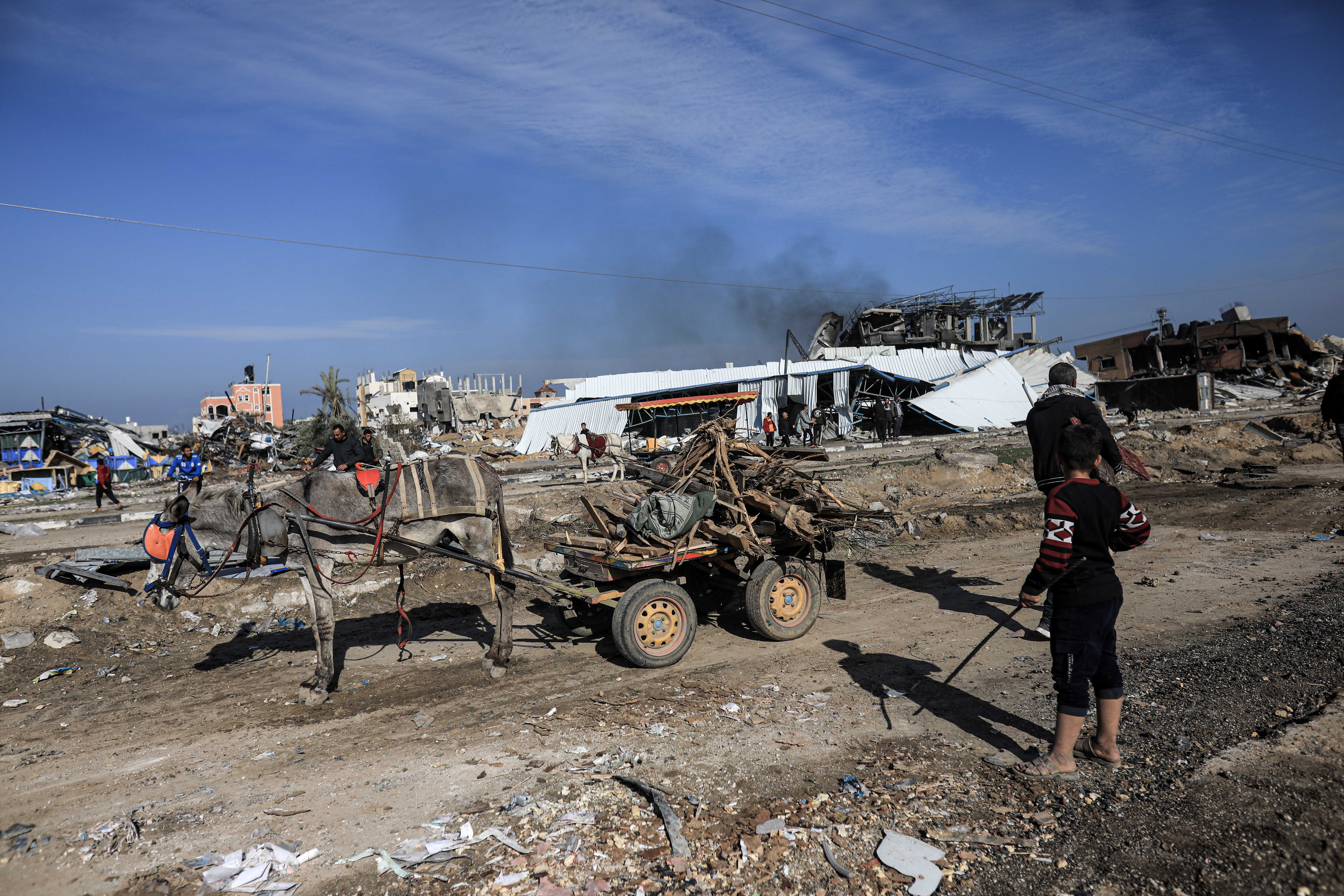 Al-Maghazi refugee camp after Israeli forces withdrew from the area in Deir Al Balah, Gaza
