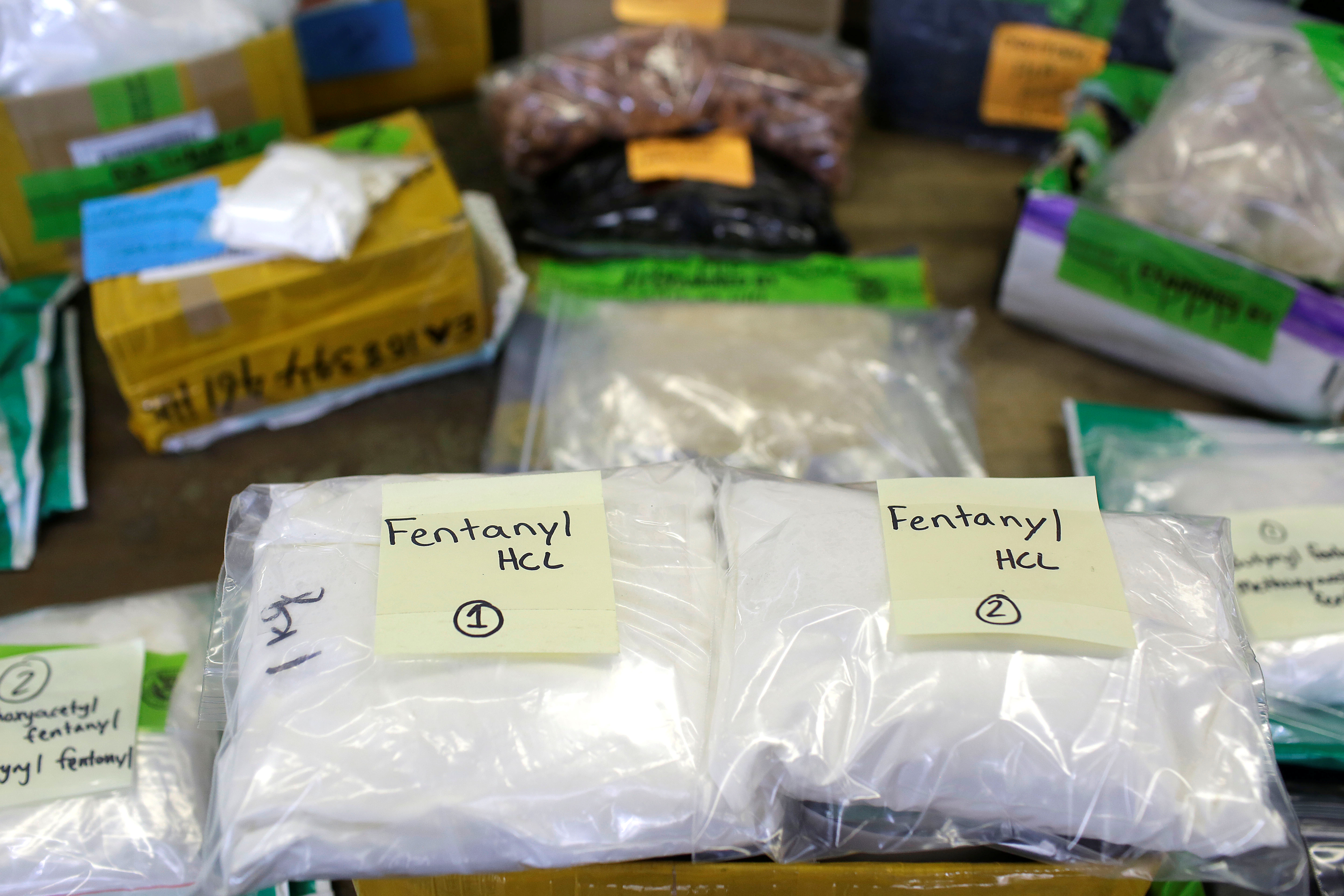 Plastic bags of fentanyl