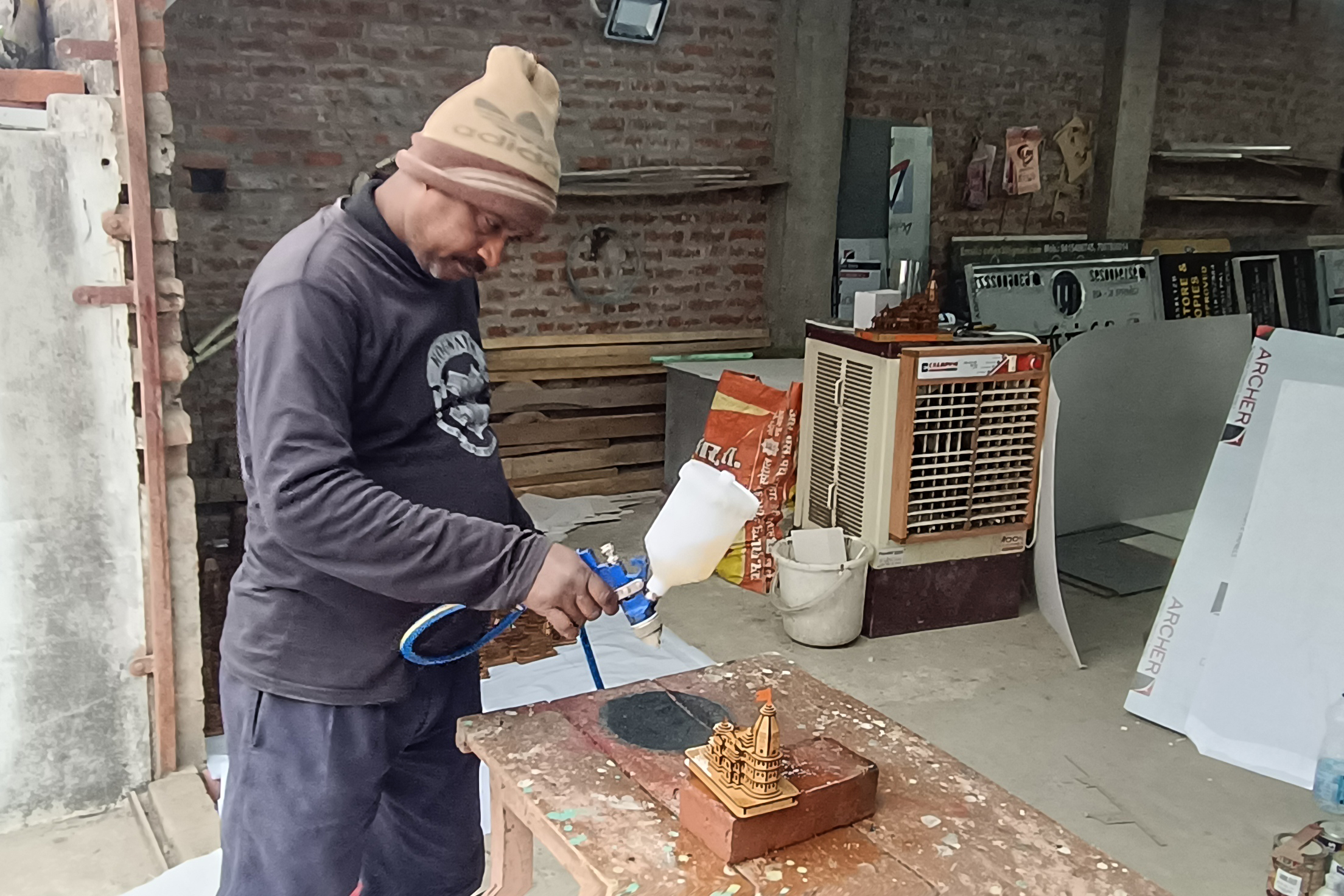 Replicas of ram temple being made