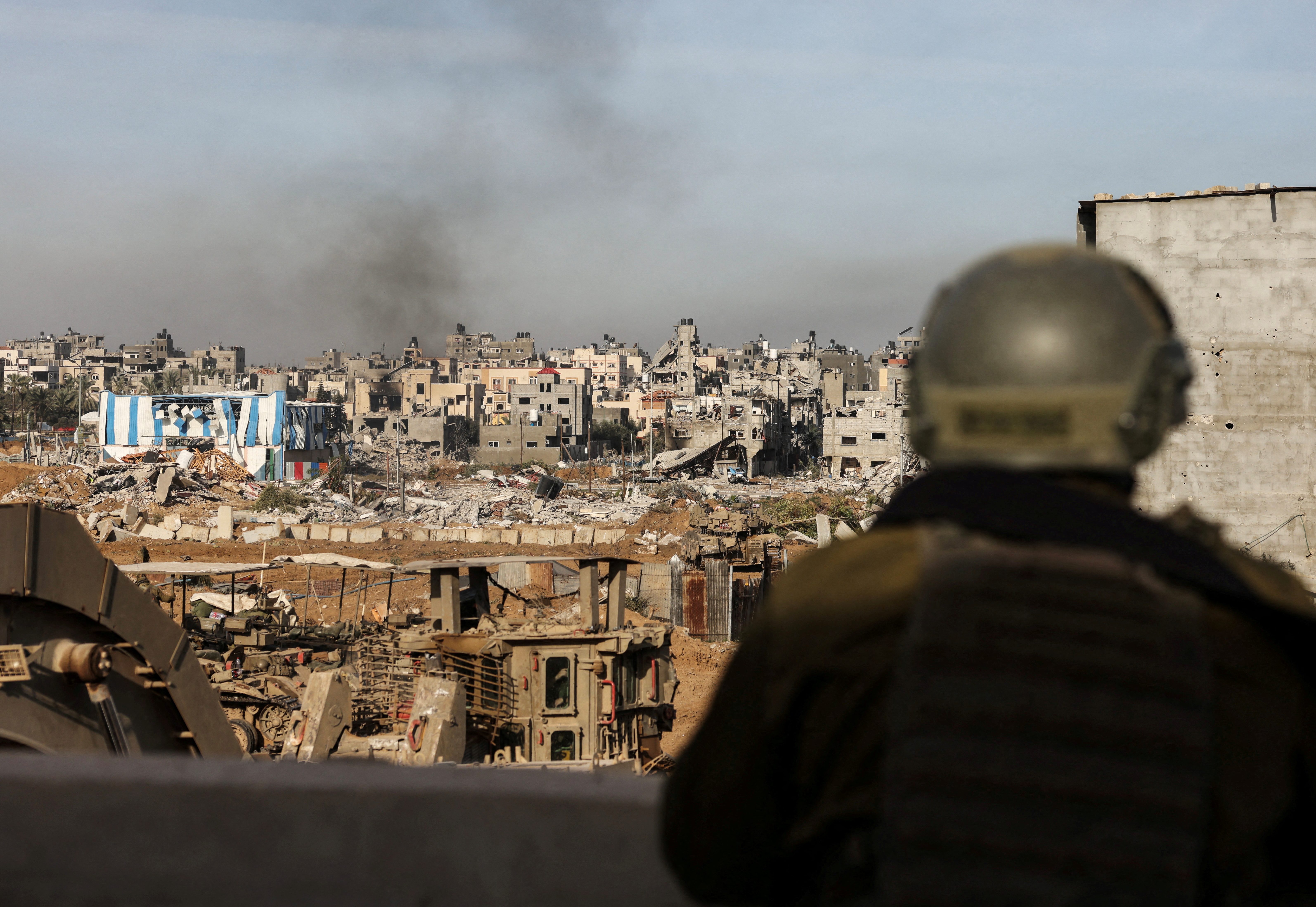 An Israeli soldier operates in Gaza, January 8, 2024.