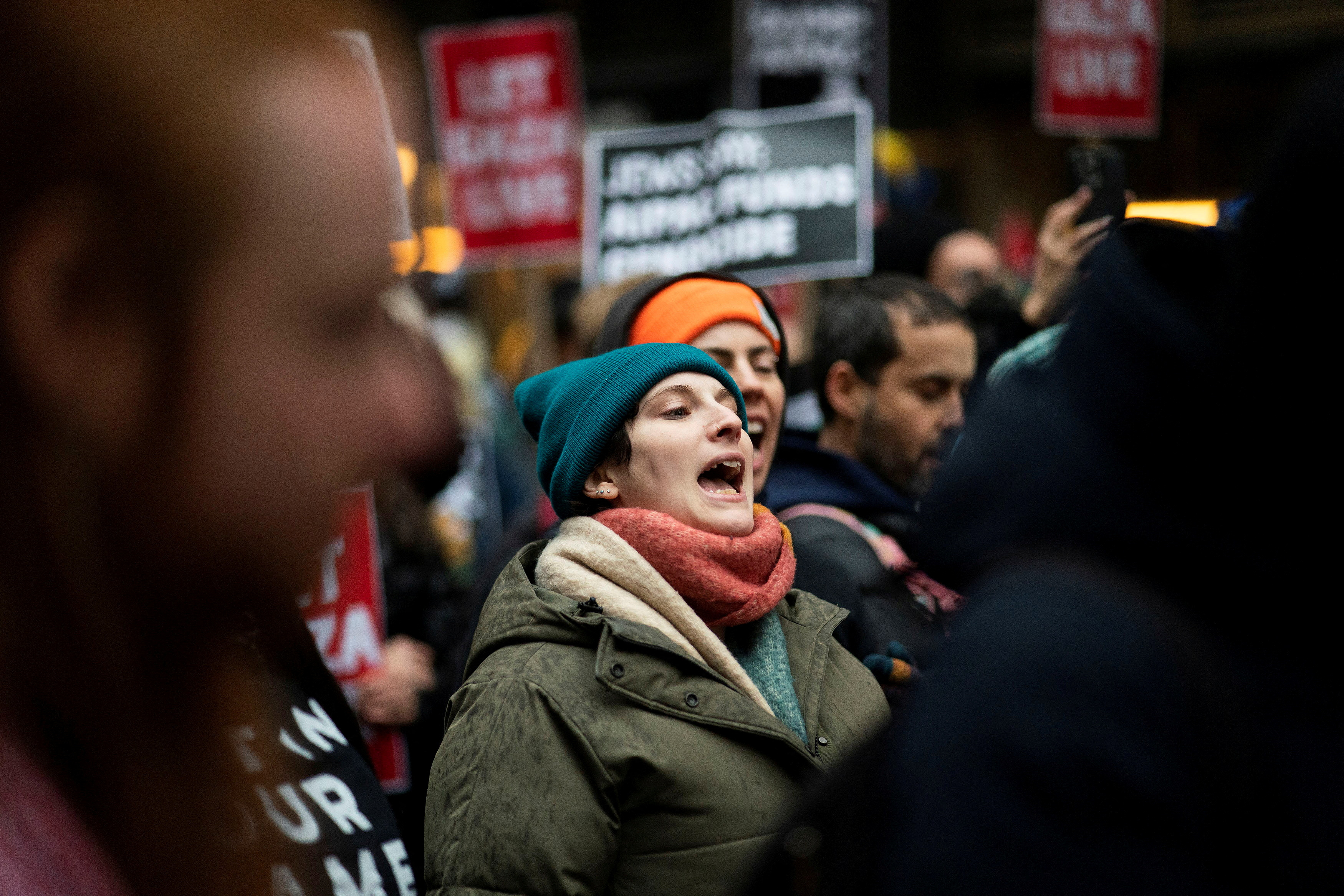 Protesters march demanding a ceasefire and the end of Israel attacks on Gaza