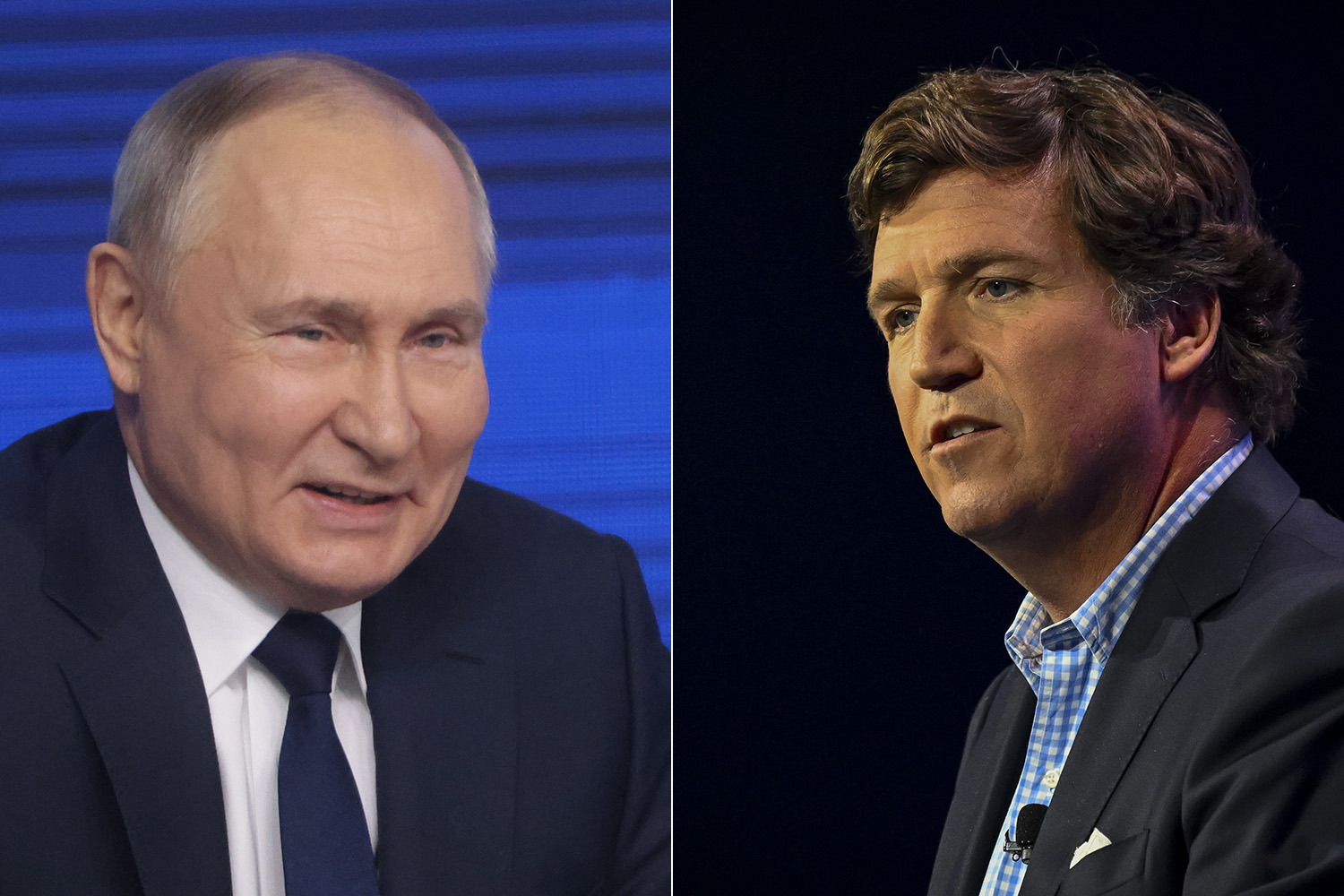 Vladimir Putin and Tucker Carlson