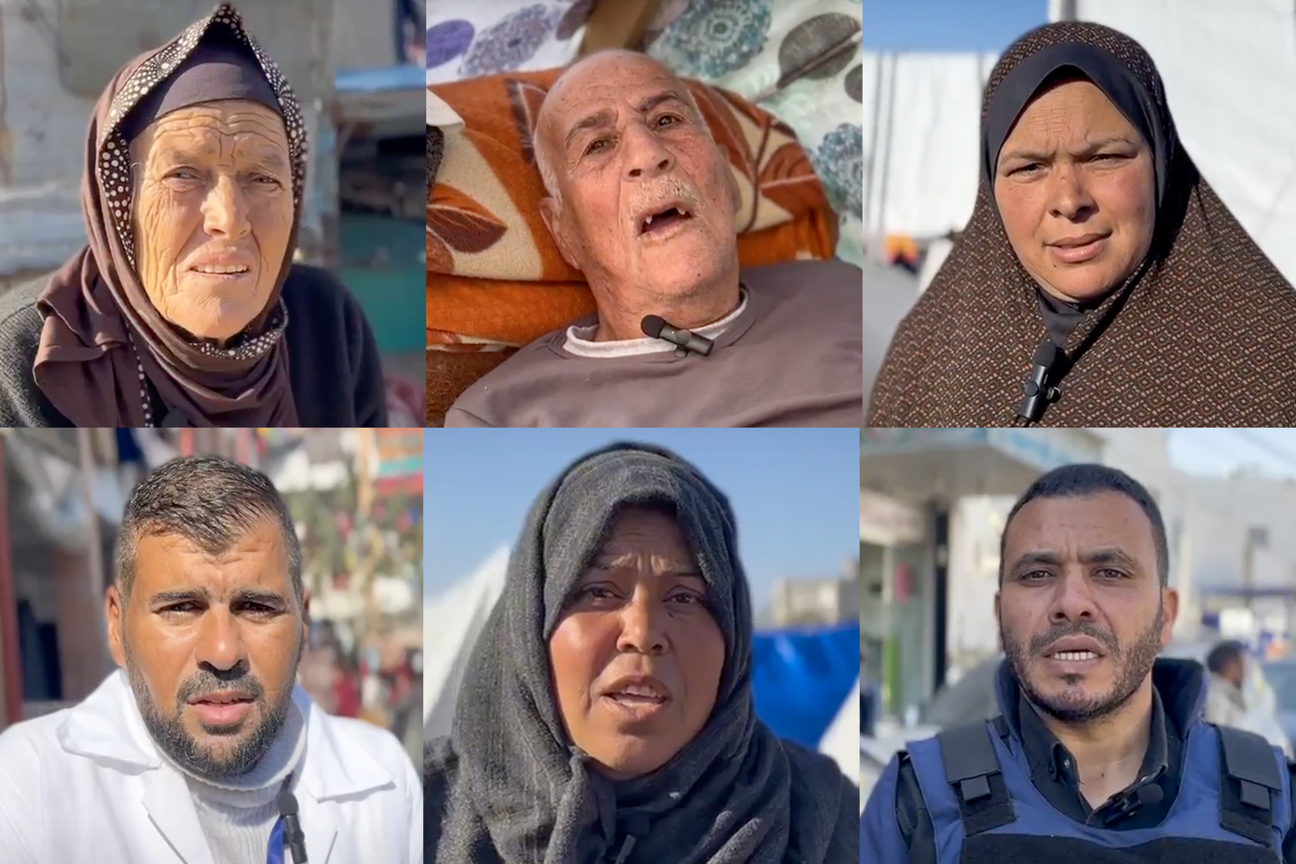 Um el-Abd Fayyad, Assaad Hassan, Haifaa Mohammad Abdelhamid Saleh, Dr Mohamed Madi, Umm Badr, Journalist Alaa Salameh