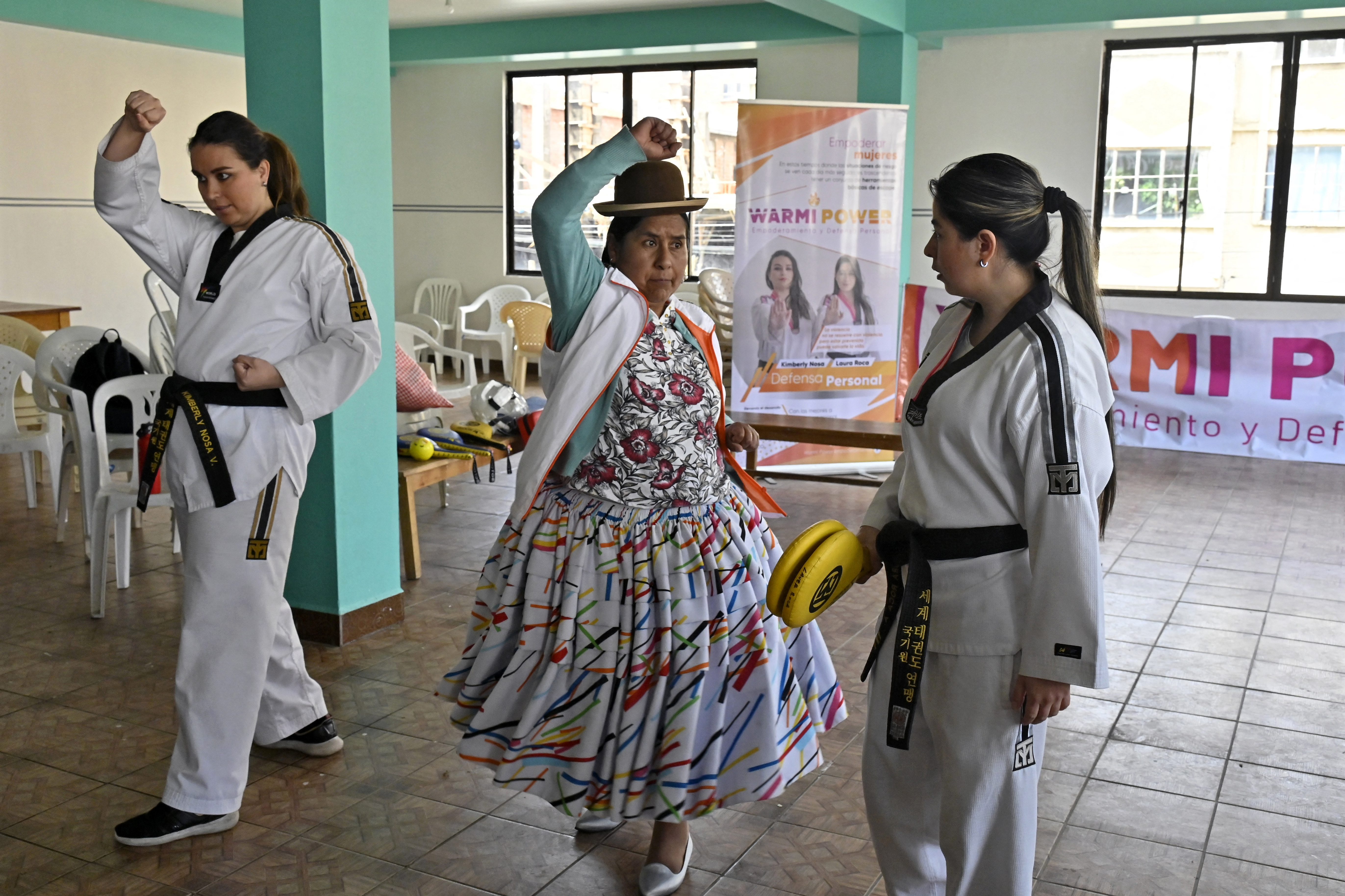 Indigenous Bolivian women take up taekwondo against gender-based violence