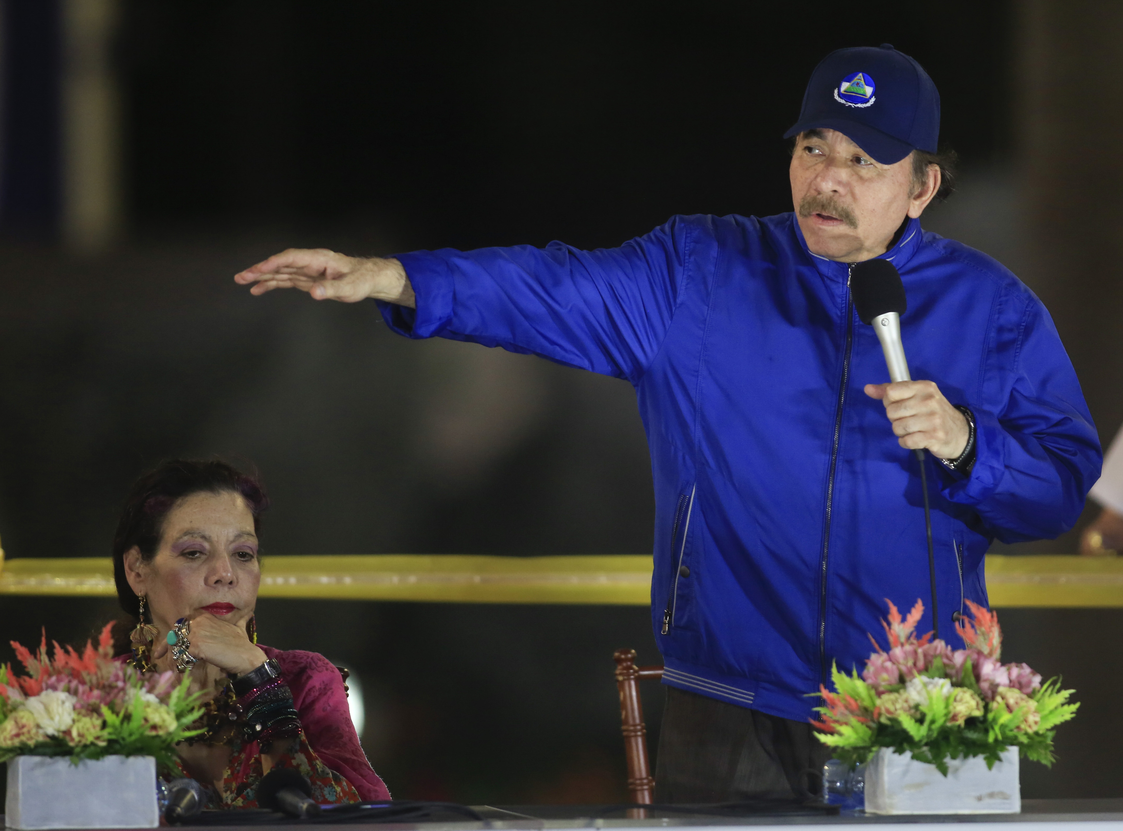 President Ortega speaking at a ceremony