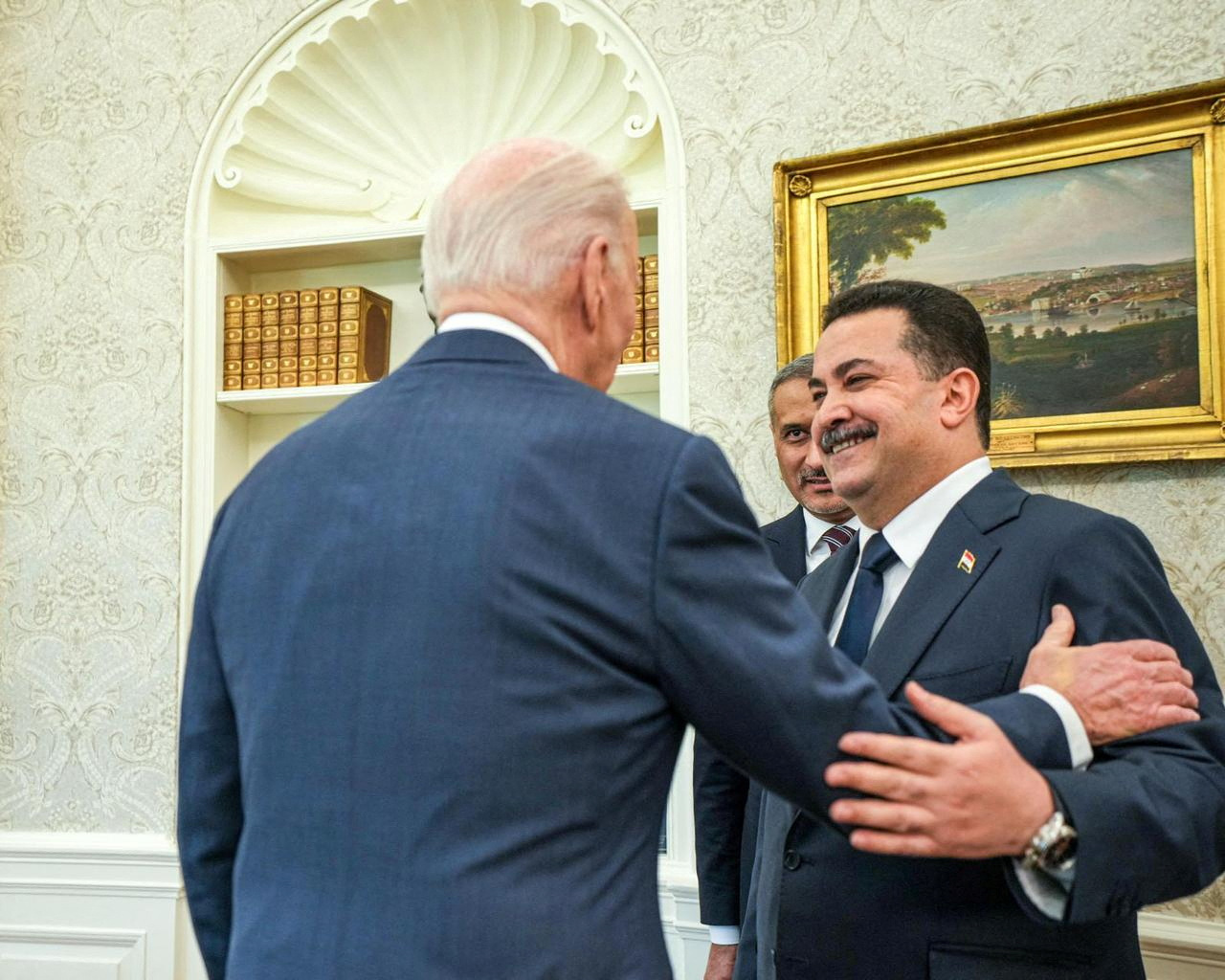 U.S. President Joe Biden meets with Iraqi Prime Minister Mohammed Shia al-Sudani at the White House in Washington, U.S.,