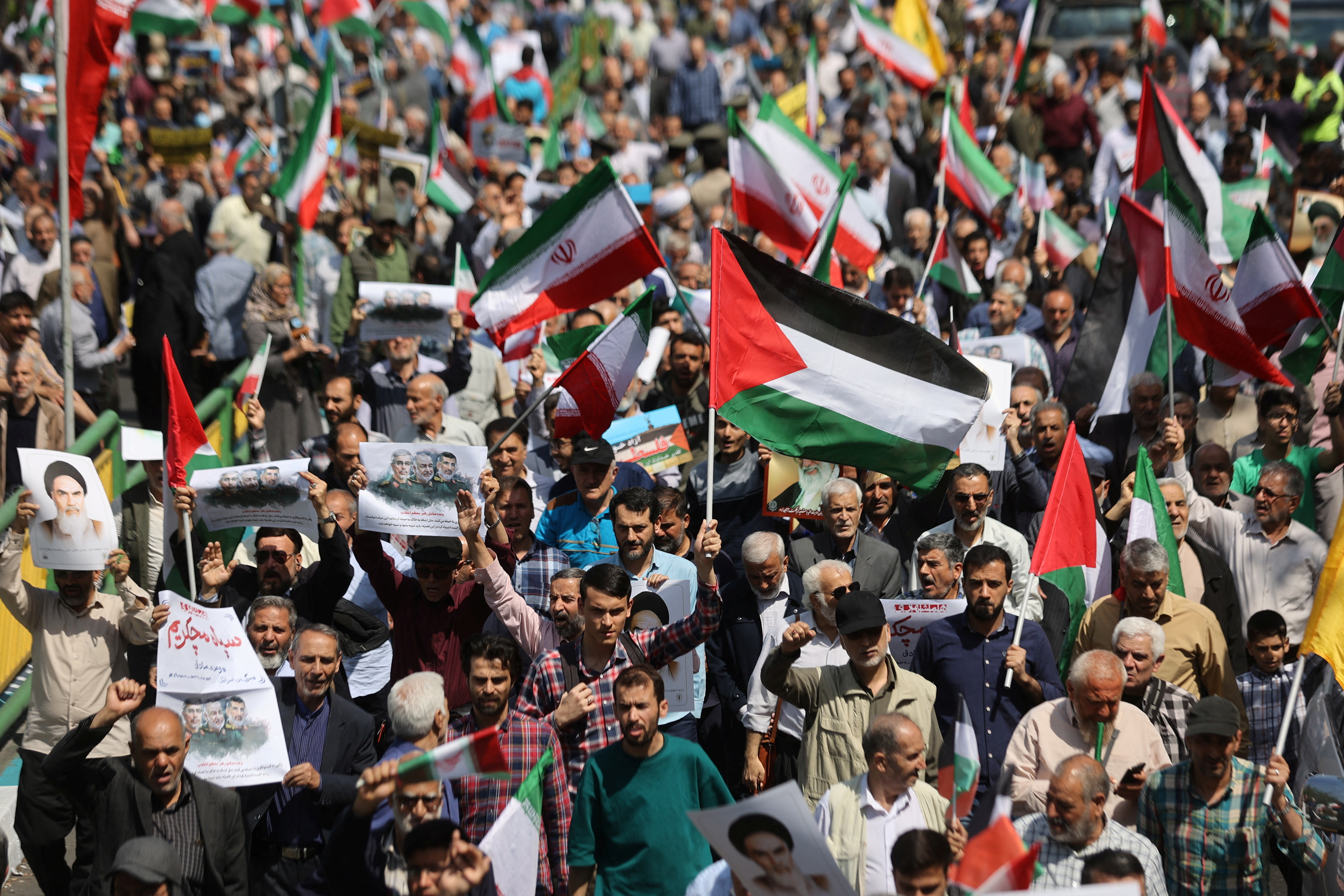 Iranians attend an anti-Israel rally in Tehran, Iran