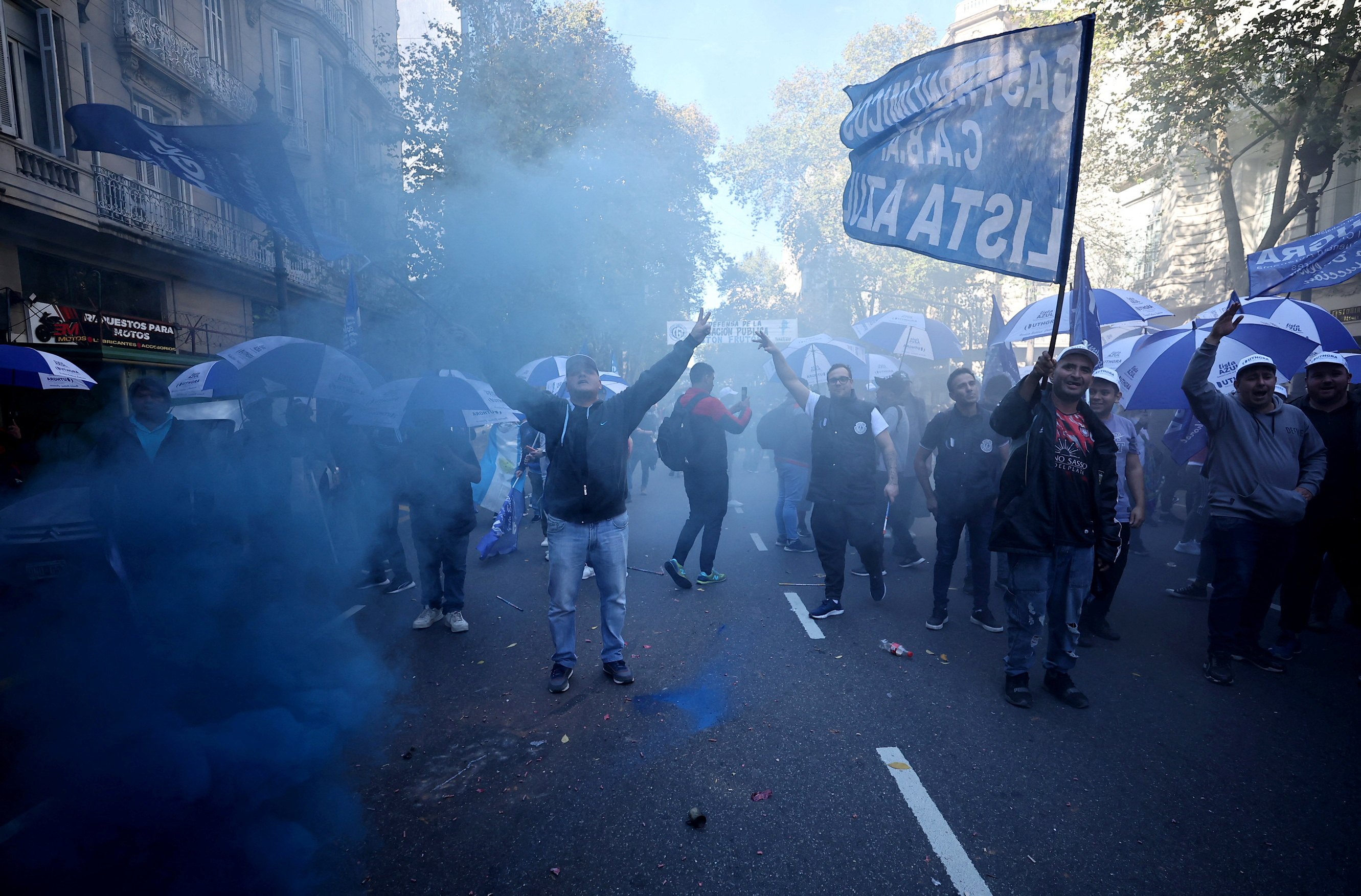 Argentine university students, unions, and social groups march to Casa Rosada government house to protest against President Javier Milei's "chainsaw" cuts on public education