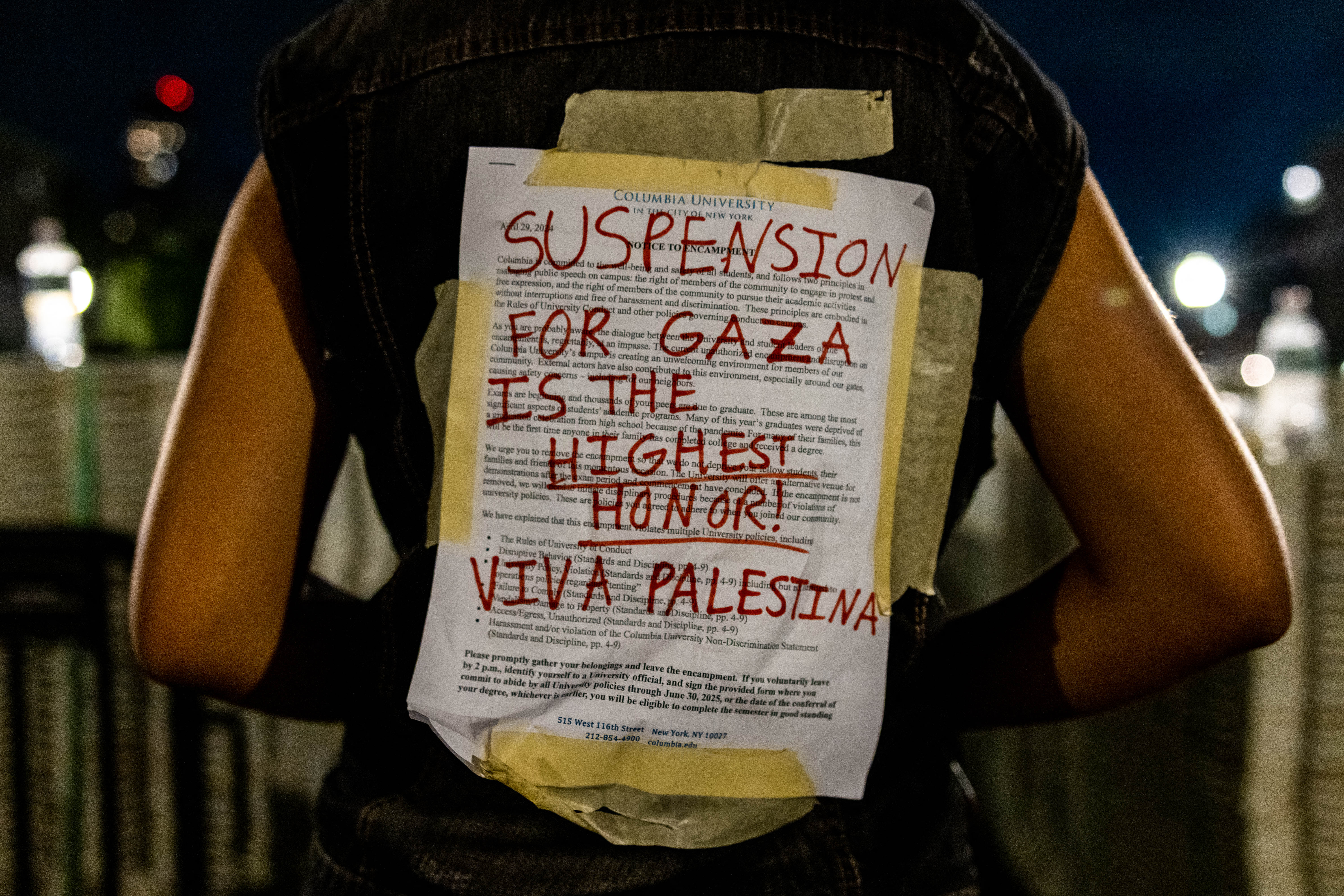 Columbia suspends students after call to end Gaza camp unheeded