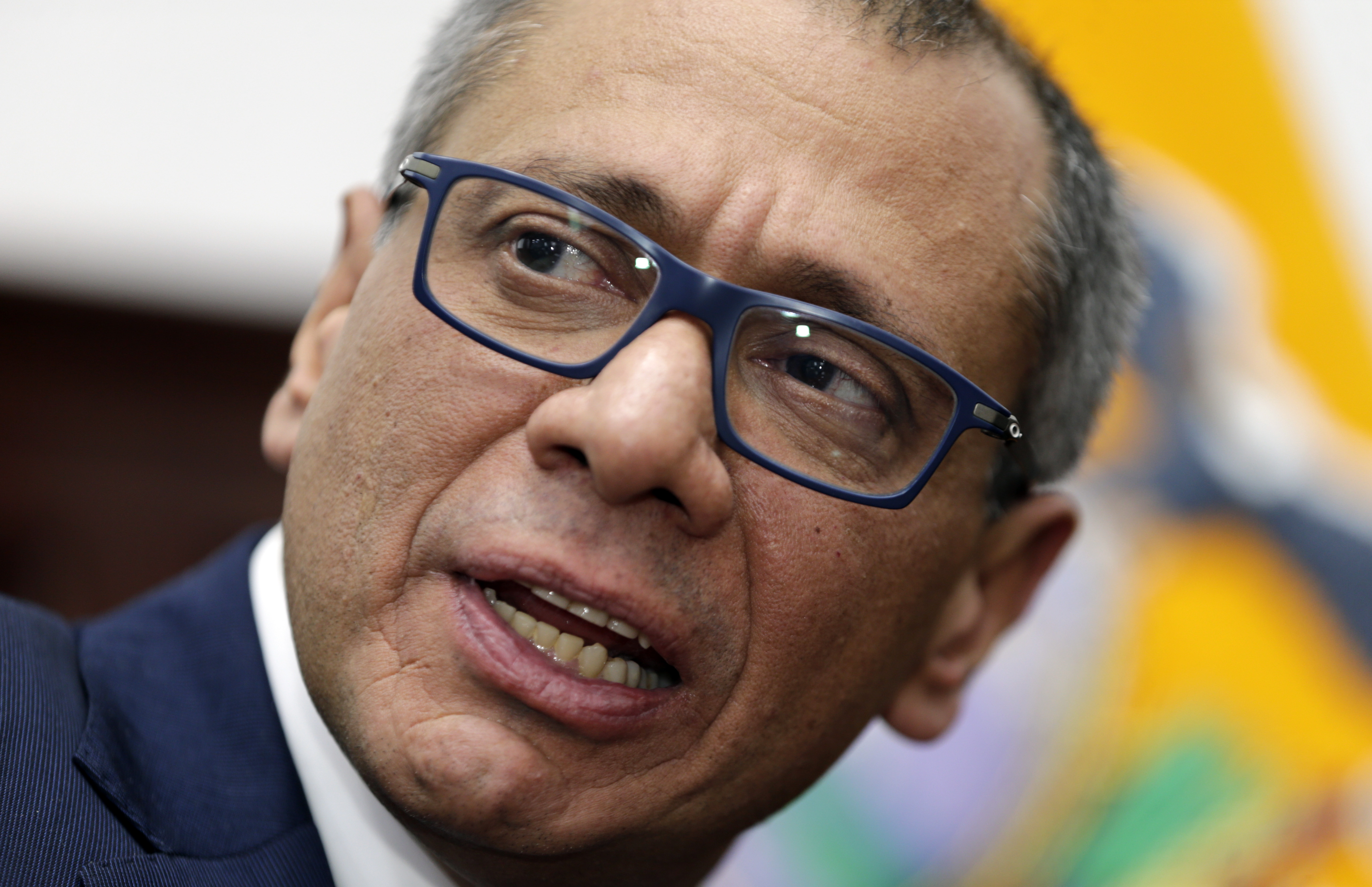 Jorge Glas in close-up.