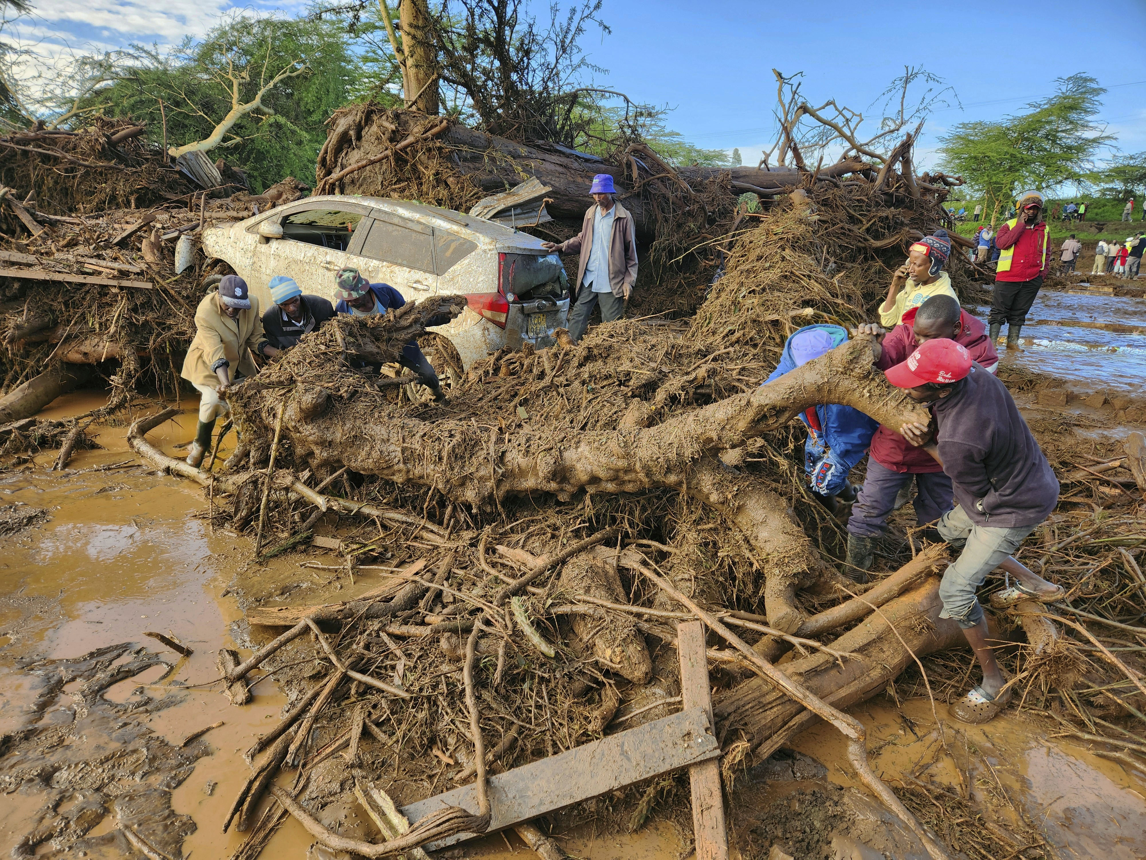 At least 45 people die in western Kenya as floodwaters sweep away houses and cars