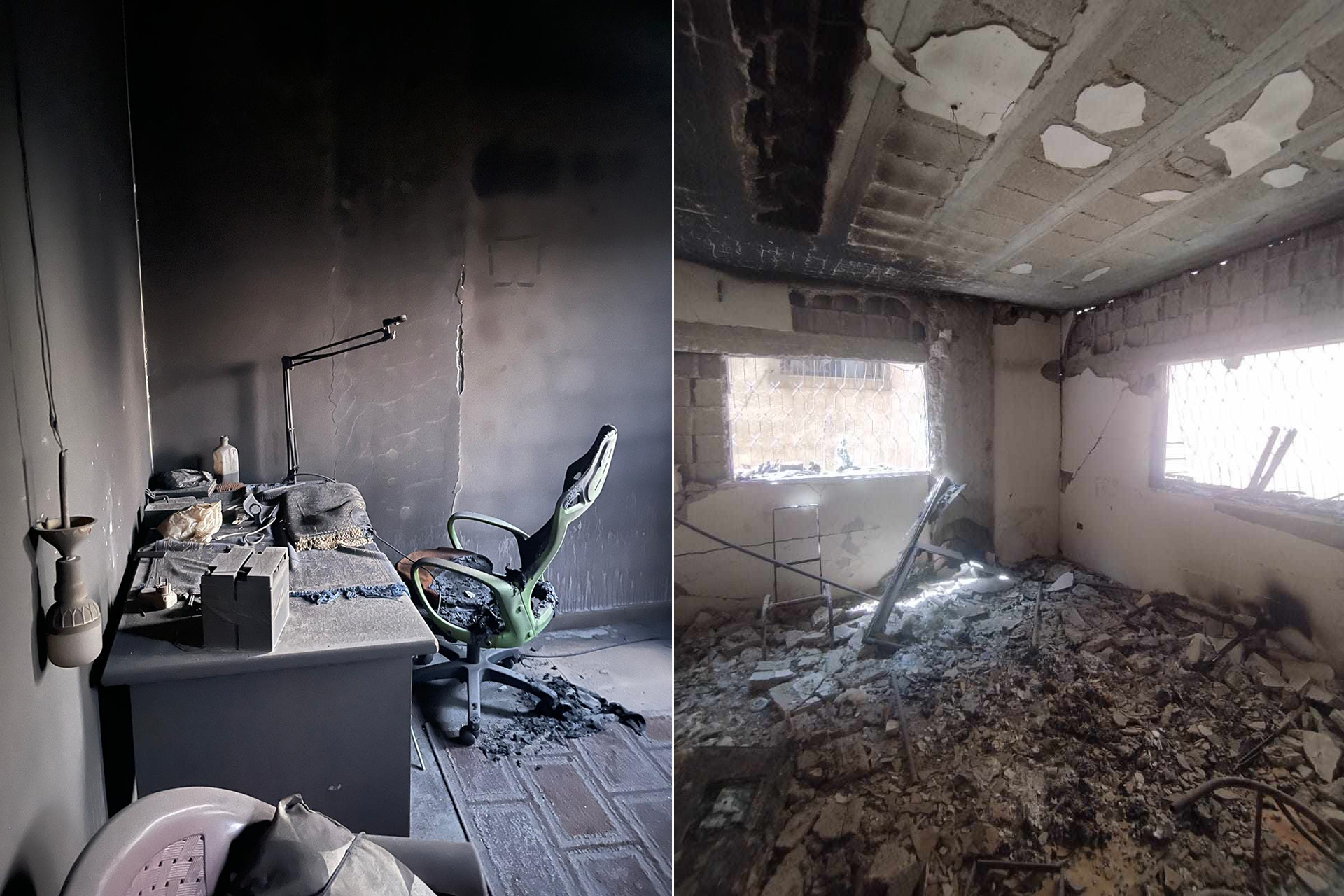 Inside the al-Sawada family's home in Gaza City