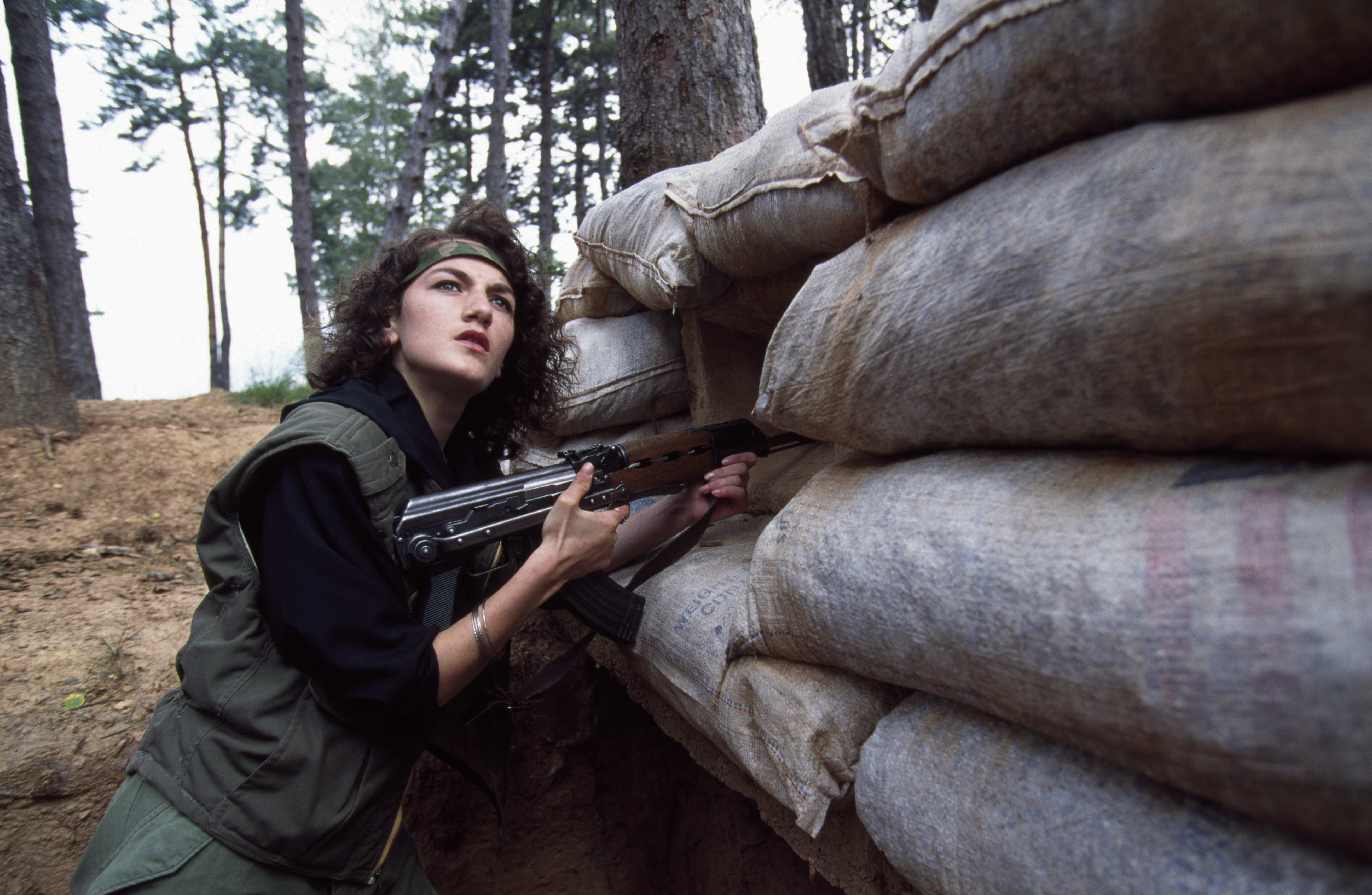 Emina Bakic joined the Bosnian army at the age of 18 after her father died. Emina in her army fatigues.