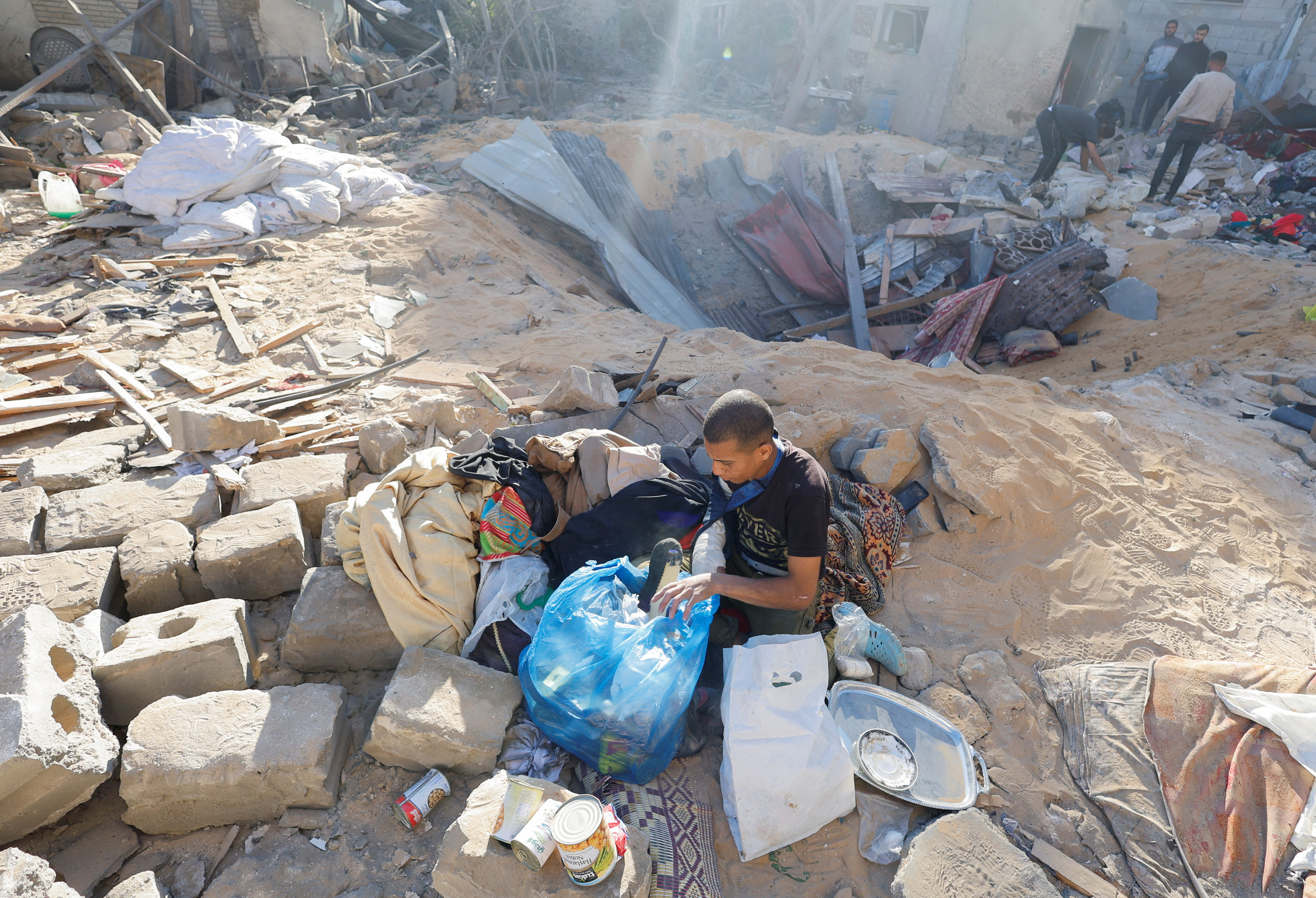 The aftermath of an Israeli strike on a home in Rafah