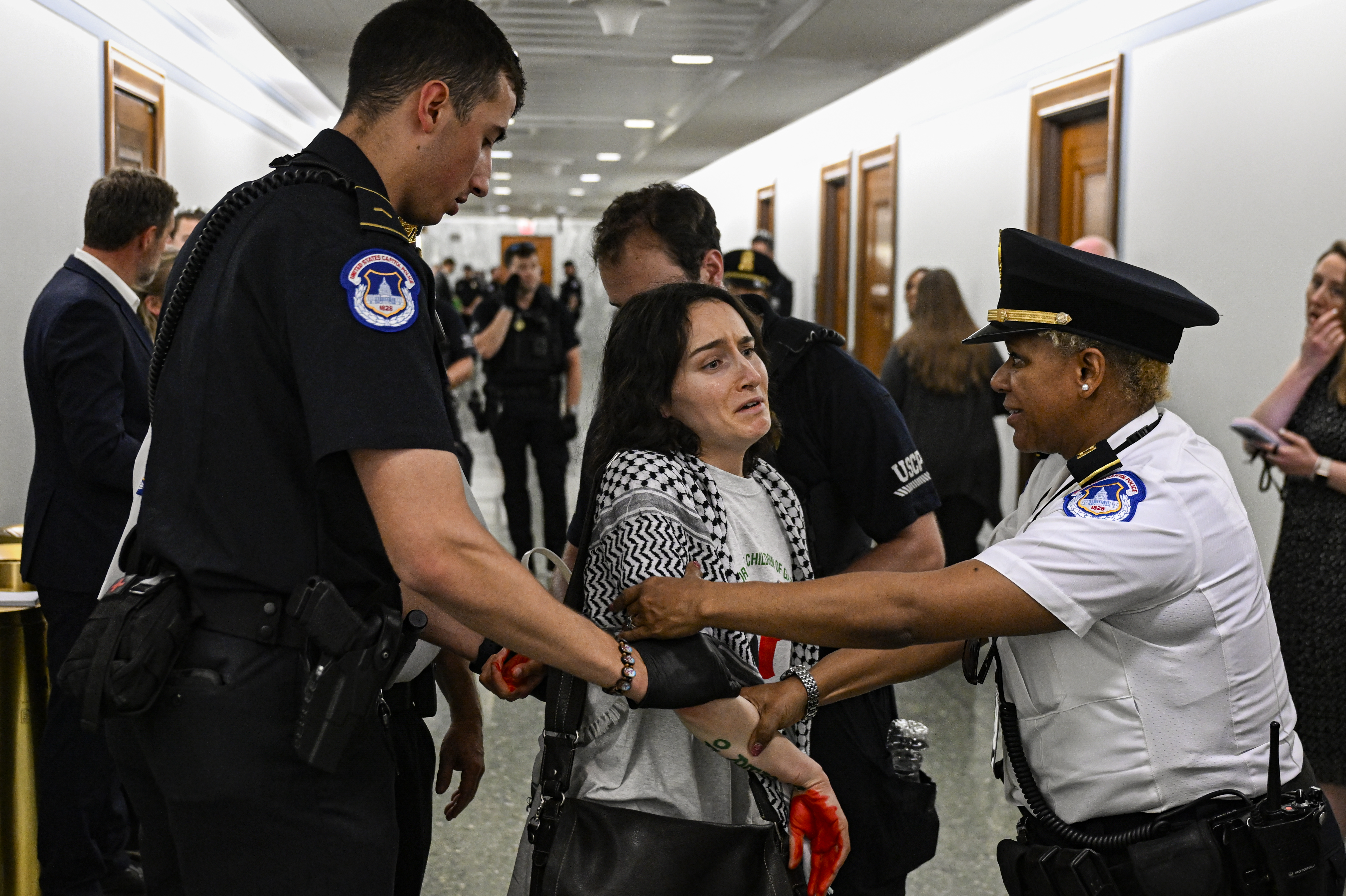 Protests erupt during Blinken's Senate testimony in Washington D.C.