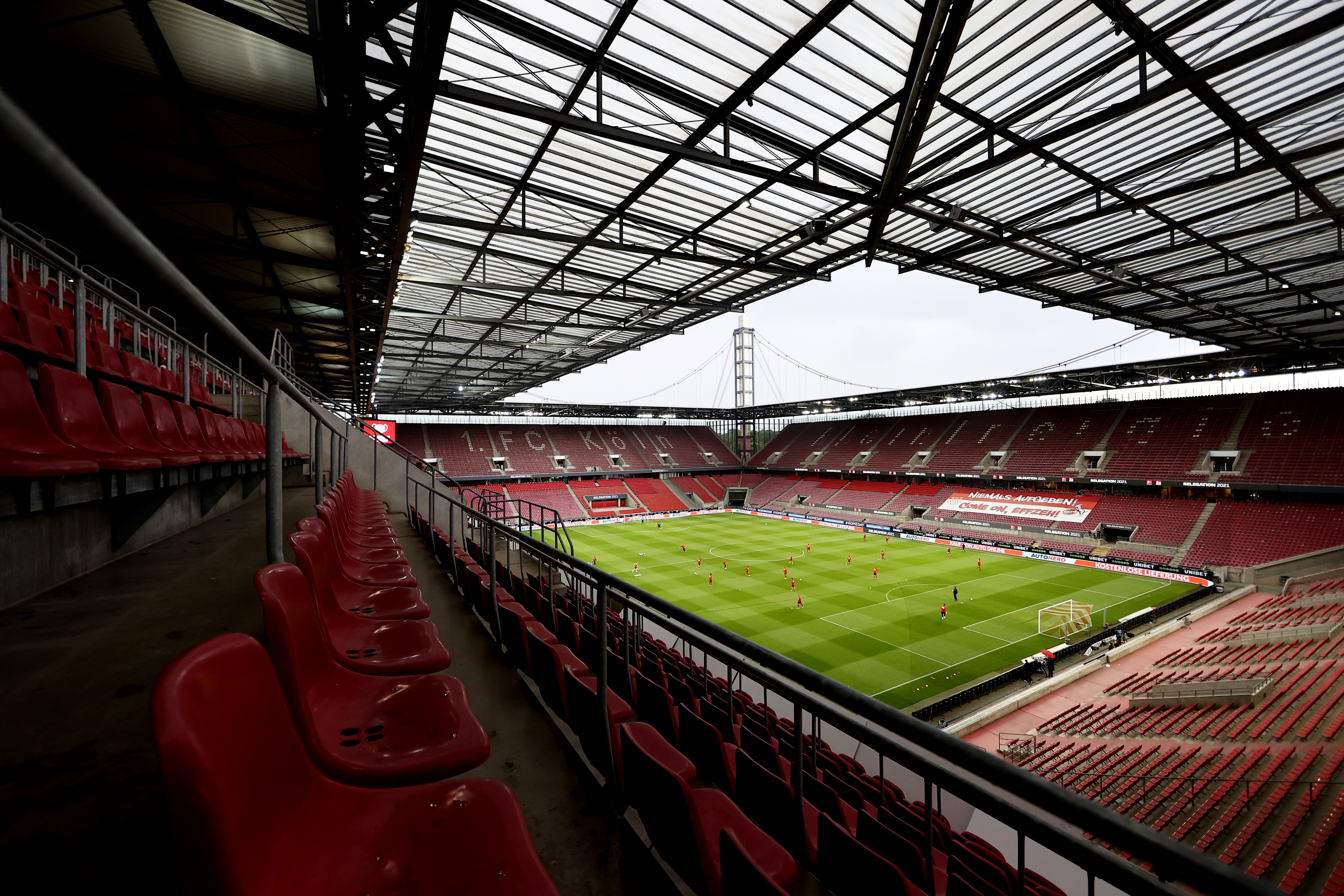 Interior view of football stadium.