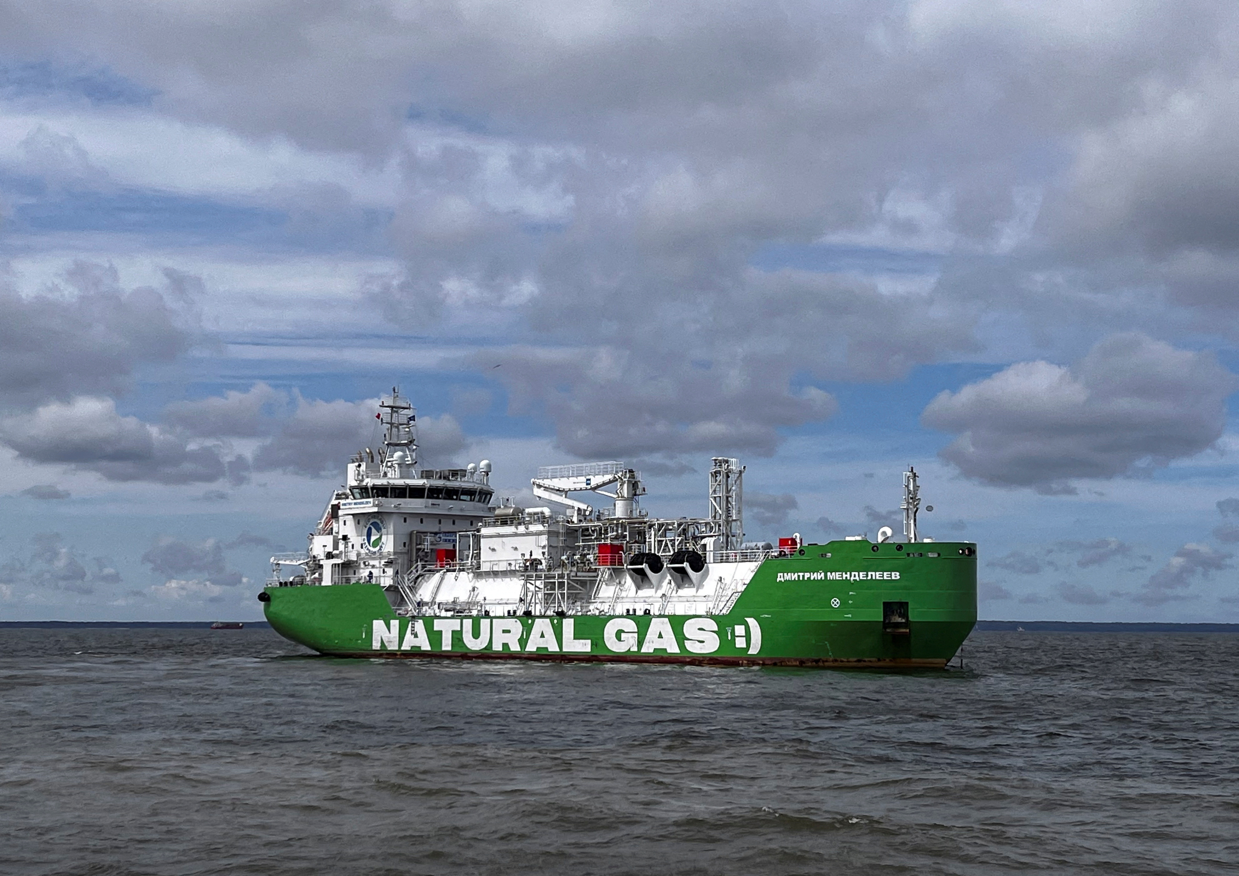 Gazprom Neft's LNG bunkering tanker Dmitry Mendeleev is pictured in the Baltic Sea