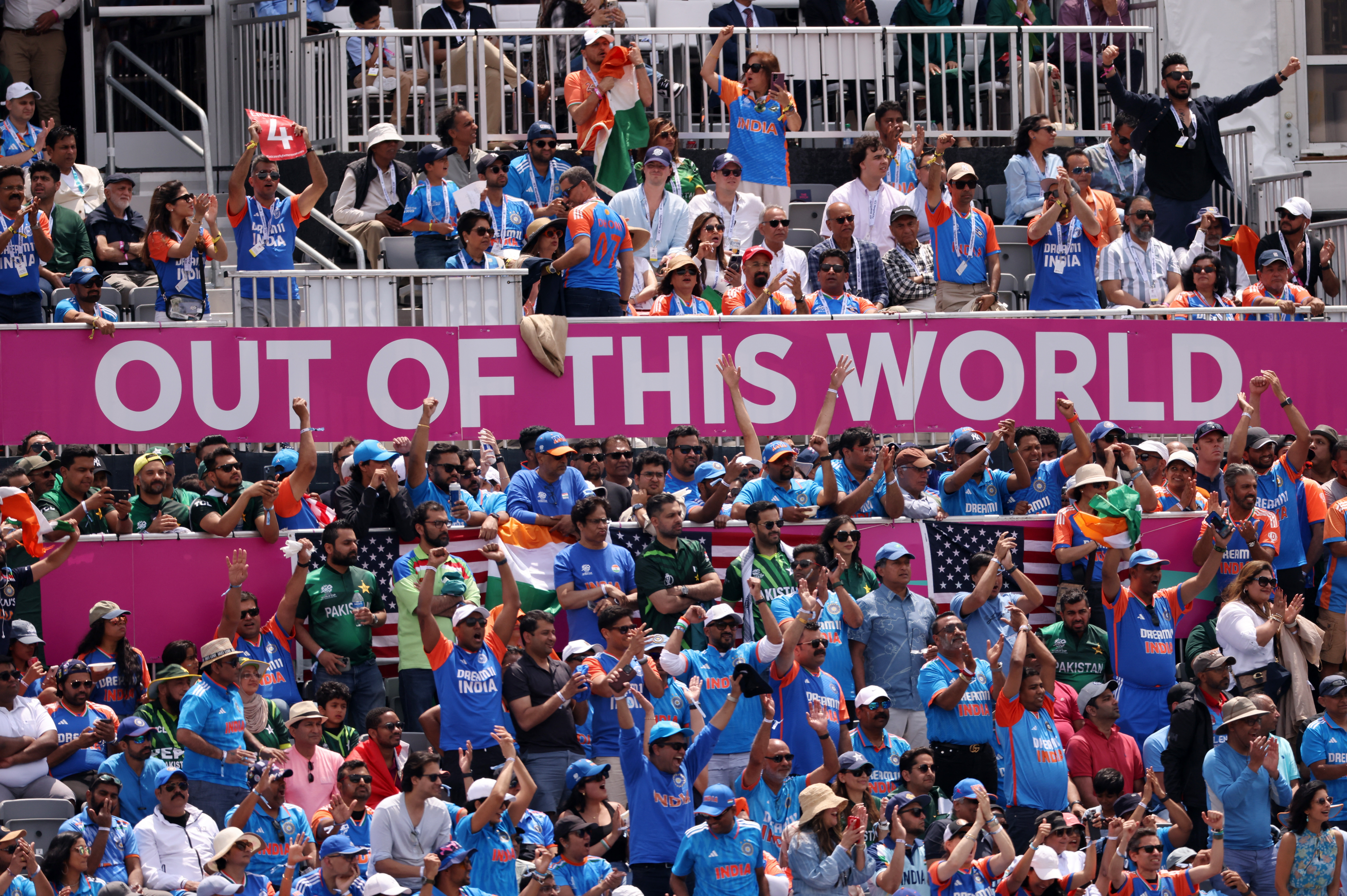 India and Pakistan cricket fans bring the party to the USA